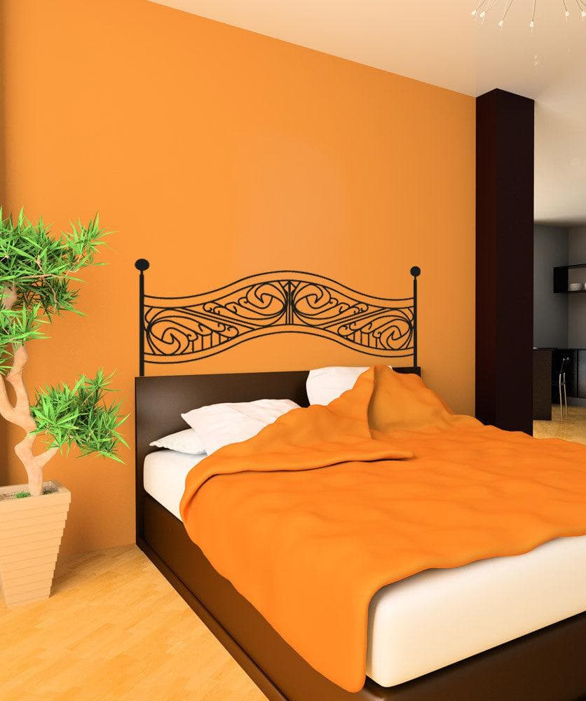 Vinyl Wall Decal Sticker - Elegant Faux Headboard Design #OS_AA1150 | Perfect for Bedroom Decor, Nursery, Dorm Room & Home Renovation