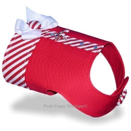 Christmas Peppermint Dog Harness Vest - Adjustable Pet Safety Vest for Small Medium Large Dogs - Perfect for Holiday Walks, Christmas Photos & Festive Outings