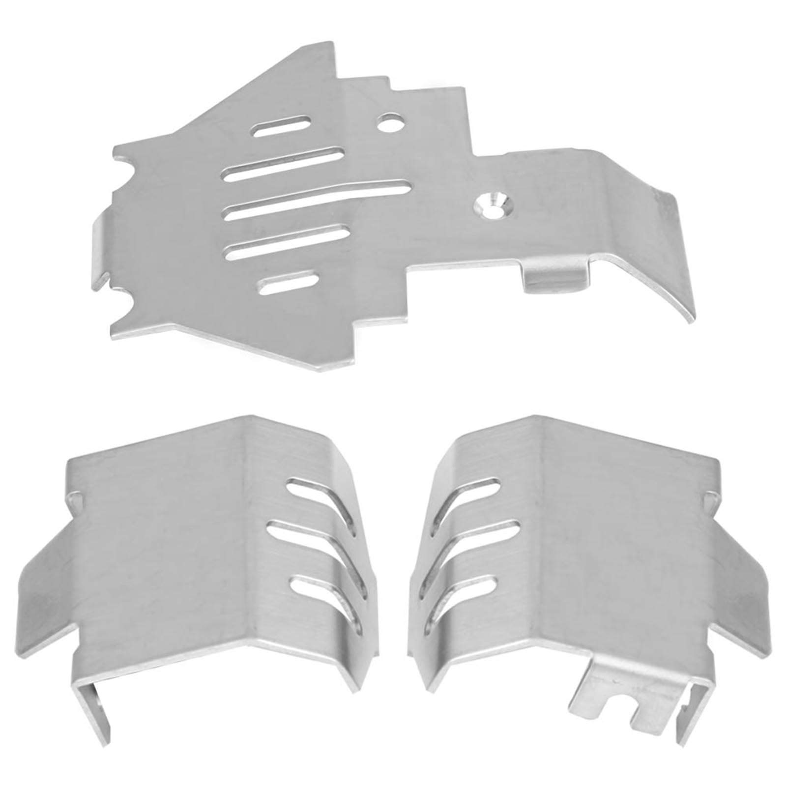 Stainless Steel RC Car Chassis Armor Guard Set - 5 Piece Skid Plate Replacement for Traxxas 4 82056-4 | Durable Protection for Off-Road Bashing, Crawling & Racing Accessories