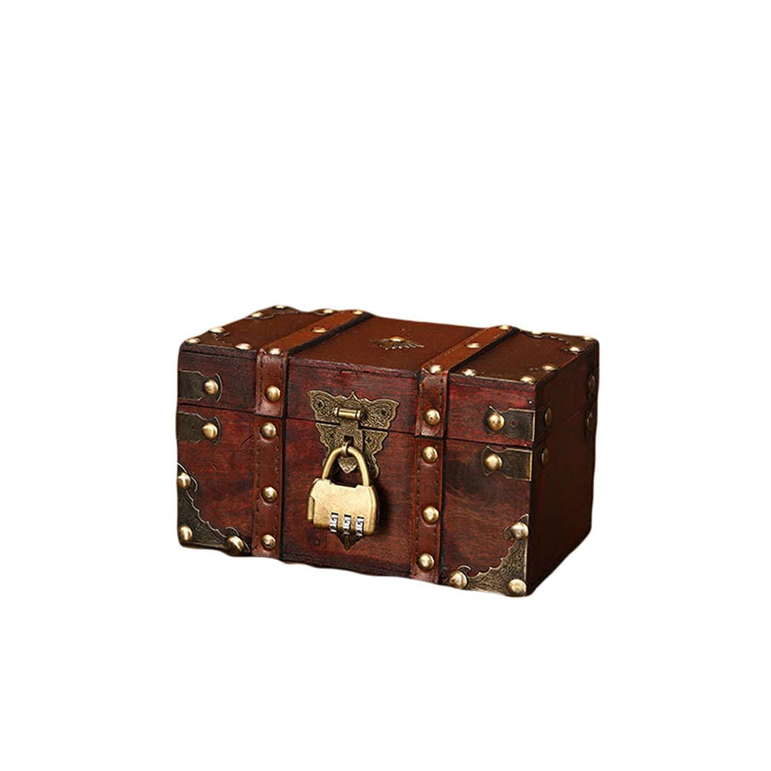 Vintage Wooden Treasure Chest with Lockable Lid & Password - Luxury Jewelry Storage Box for Keepsakes, Gifts for Mom, Mother's Day & Christmas - Perfect for Home Decor, Jewelry Organization & Special Occasion Gifting