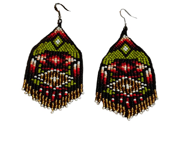 Forest Spirits Indian Inspired Beaded Earrings | Native American Style Beaded Jewelry | Handmade Bohemian Tribal Earrings | Perfect for Festivals, Weddings & Boho Fashion