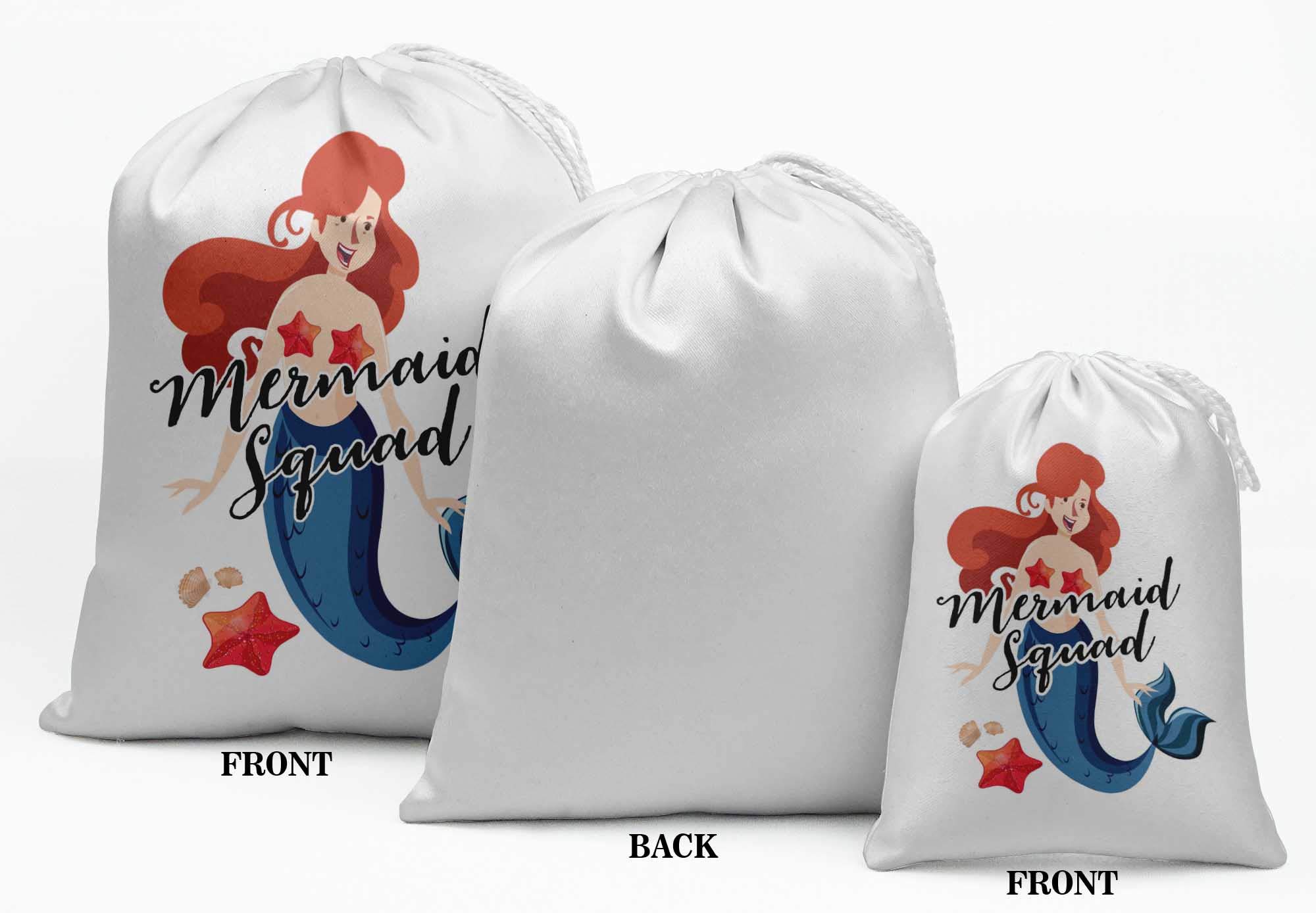 White Mermaid Squad Birthday Party Supplies - 15pcs Favor Candy Bags for Girls' Birthday, Baby Shower & Themed Parties - Perfect for Goodie Bags, Treats & Party Favors