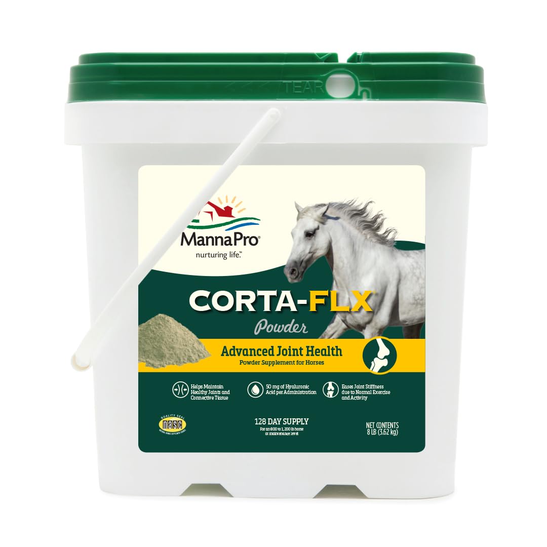 Manna Pro Corta-FLX Equine Joint Supplement Powder for Horses - Fast-Acting Joint Support & Nutrition - 8 LB Bag - Ideal for Performance Horses & Senior Equine Care