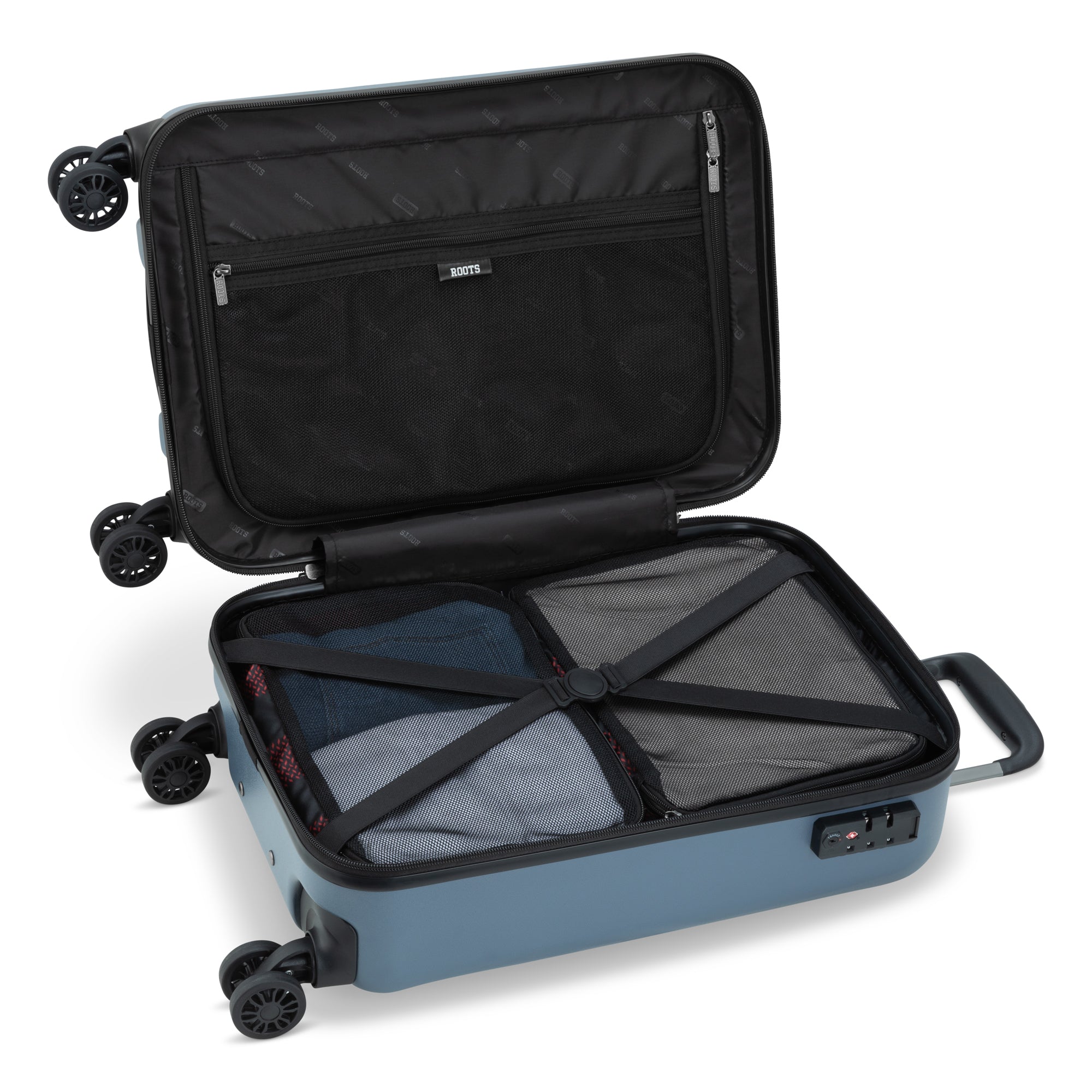 Roots Chalet Spinner Carry On Luggage - Lightweight Expandable Suitcase with 360° Wheels for Air Travel, Business Trips & Weekend Getaways