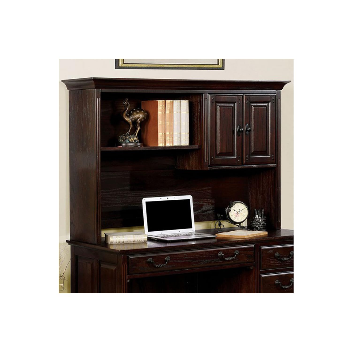 Benjara Benzara Transitional Wooden Desk - Brown Solid Wood Home Office Desk for Study, Work & Writing | Perfect for Home Office, Study Room & Dormitory