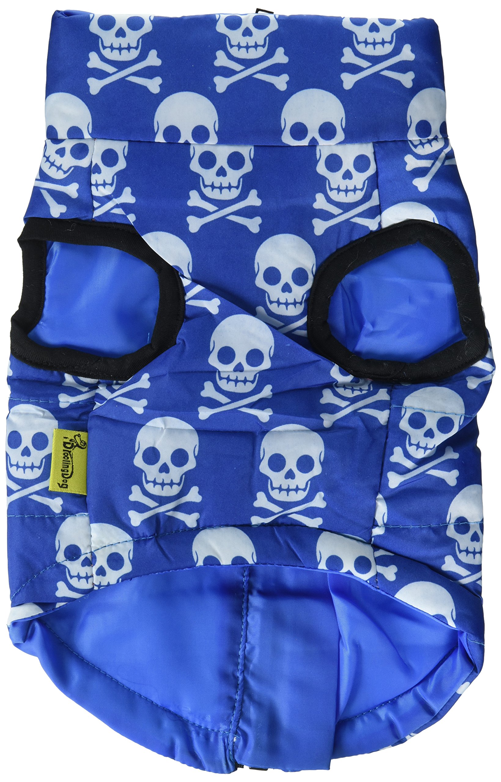 Smalllee Lucky Store - Blue Skull Pet Vest Harness for Small Dogs & Cats - Soft Padded Breathable Dog Clothes (Size M) - Perfect for Walking, Training & Outdoor Adventures