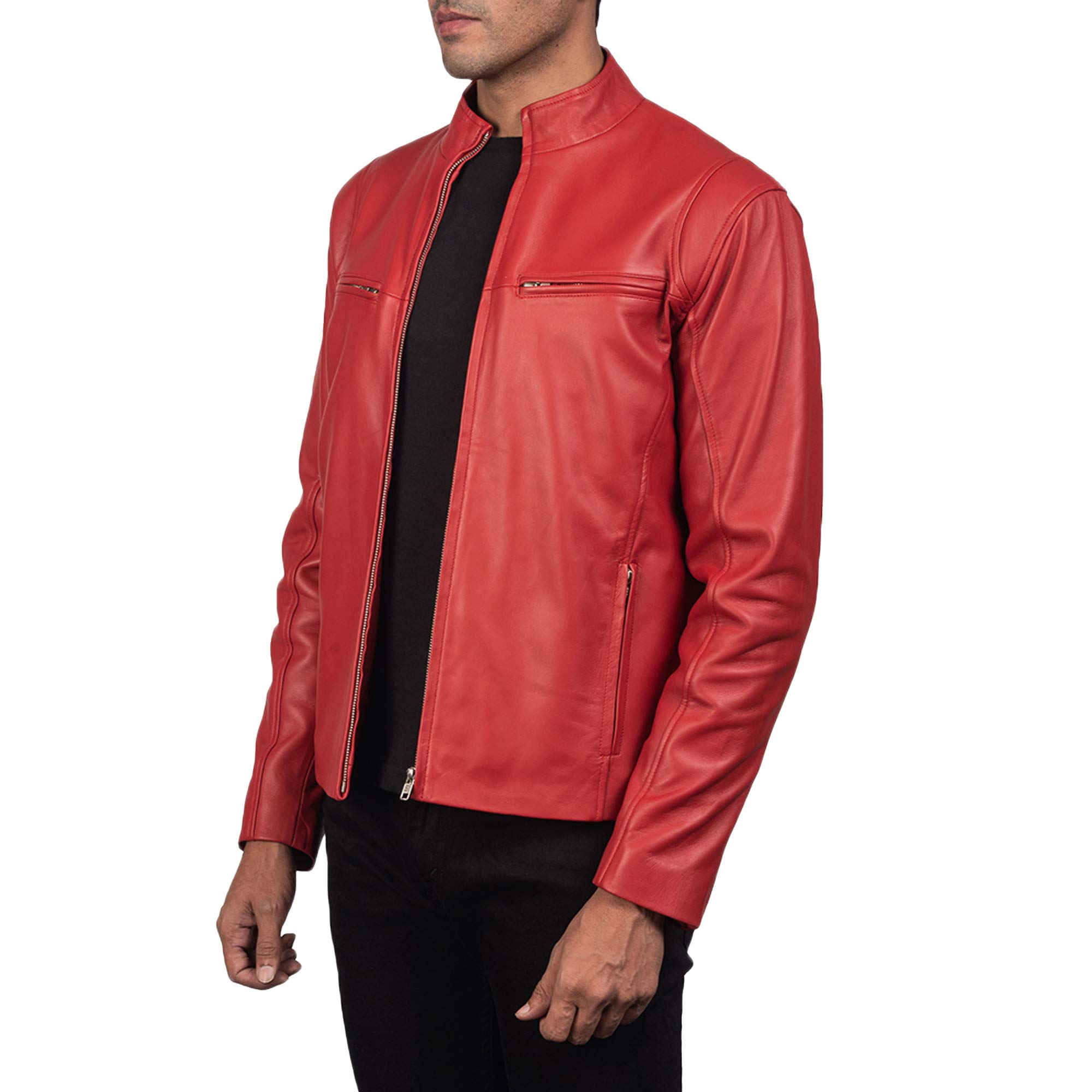 Genuine Men's Real Leather Jacket - Black & Brown Biker & Cafe Racer Style Jacket for Motorcycle Riding, Casual Wear & Outdoor Adventures
