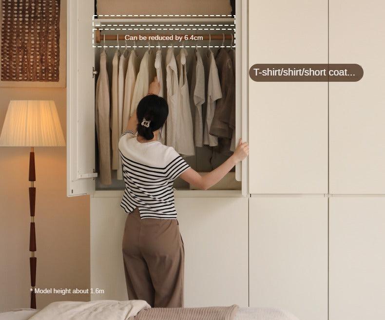 Pine Solid Wood Sectional Large Wardrobe - Cream Style Modern Closet for Bedroom & Living Room Storage Organization