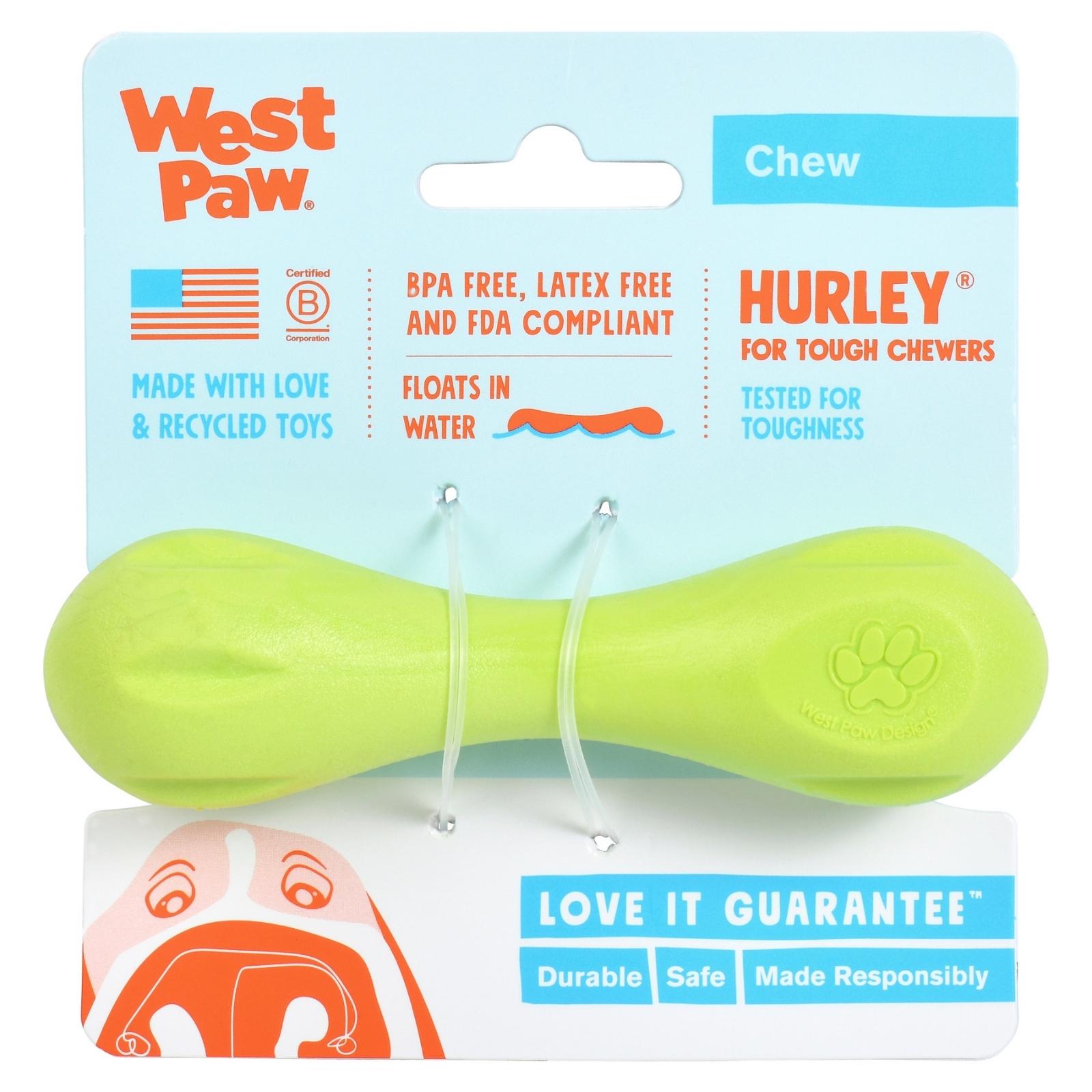 **Hurley West Paw® Green Dog Chew Toy – Durable & Safe Bone for Aggressive Chewers – Perfect for Playtime & Training**