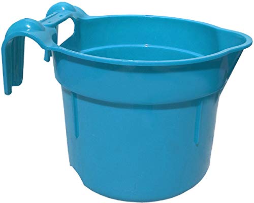 RDHBL 10 Quart Heavy Duty Round Fence Hook Bucket - Blue - Perfect for Farm, Ranch, Gardening & Outdoor Storage