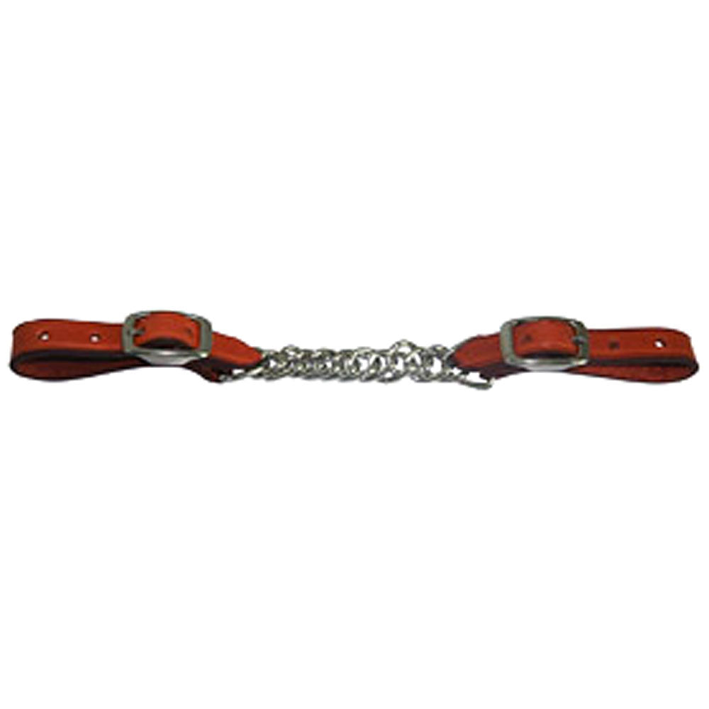 5/8 Inch Hilason Western Chestnut Leather Flat Twisted Horse Mouth Curb Chain Bit - Durable Equestrian Training Gear for Western Riding & Horse Shows