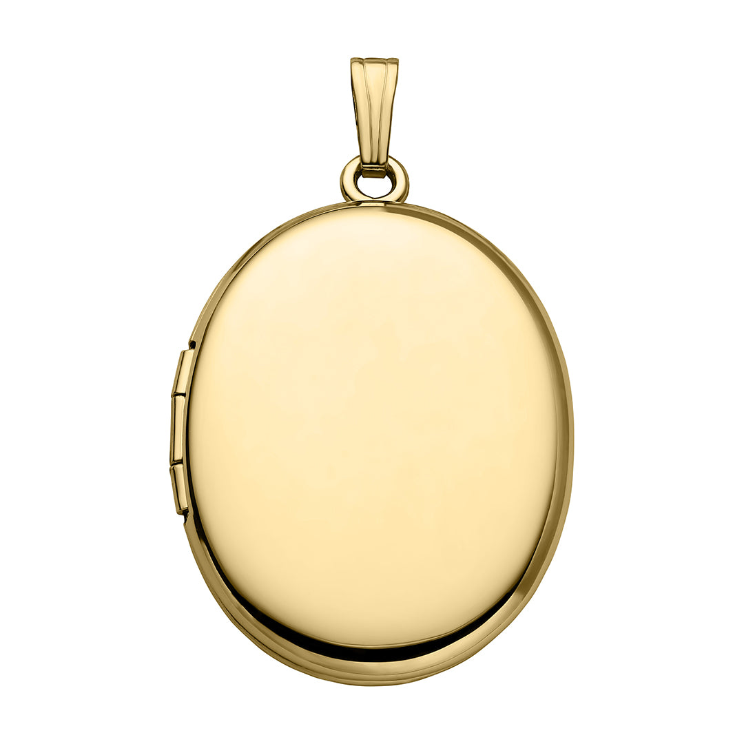 14K Yellow Gold 23x30mm Oval Locket Necklace for Women - Personalized Photo Pendant Jewelry Gift for Mom, Wife, Girlfriend - Perfect for Valentine's Day, Anniversary & Special Occasions