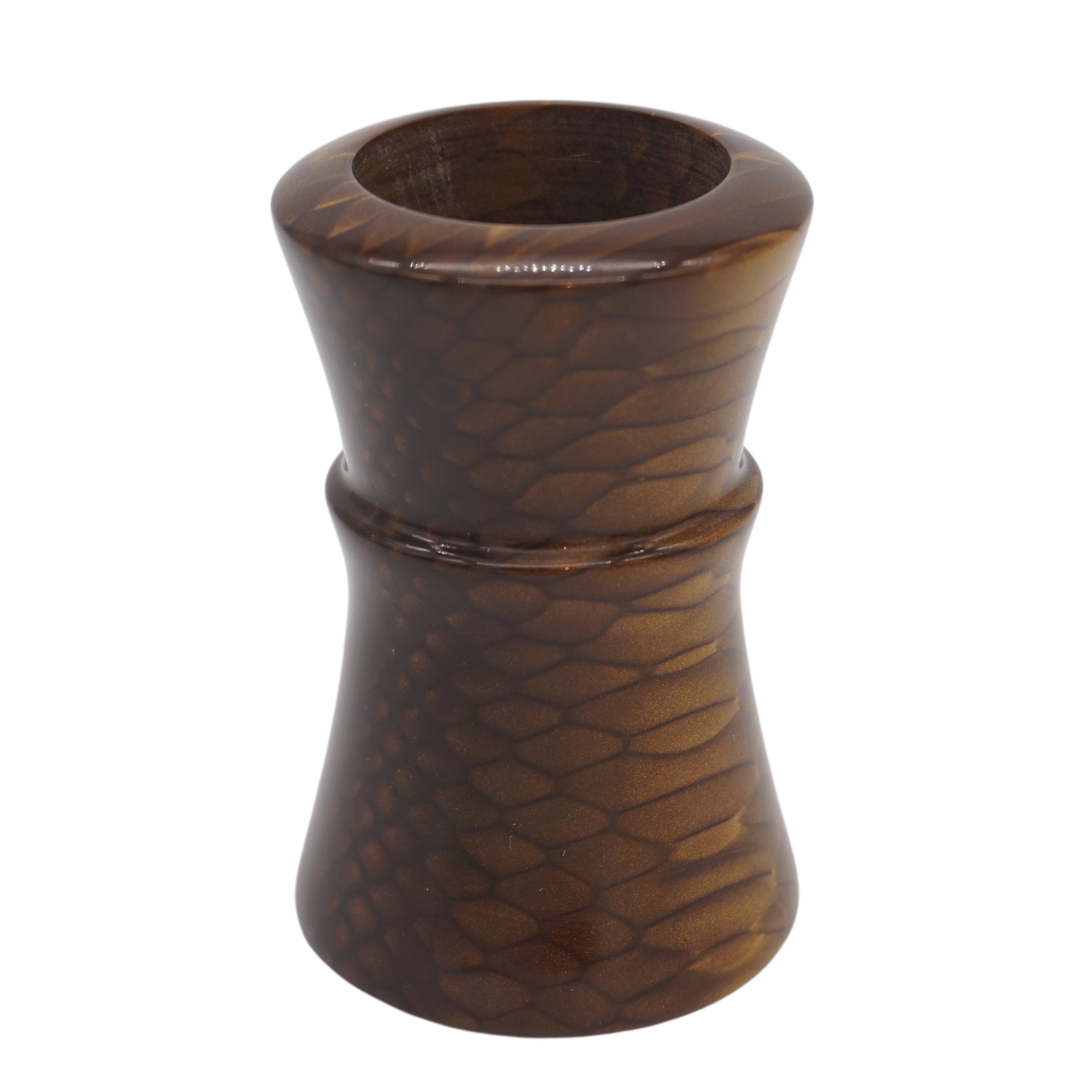Premium Burnt Gold Snakeskin Handmade Shaving Brush Handle - Fits 24mm & 26mm Knots - Perfect for Wet Shaving, Grooming Kits & Luxury Bathroom Accessories