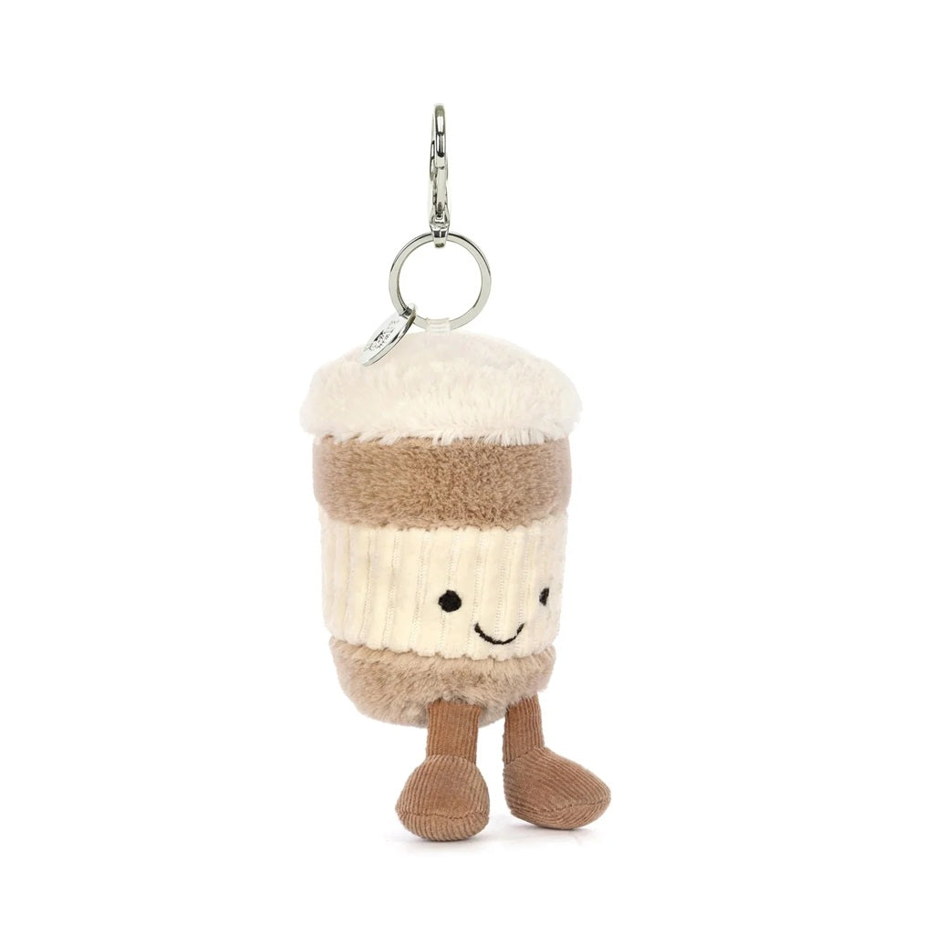 Jellycat Amusables Coffee To Go Bag Charm - Adorable Plush Keychain for Bags, Backpacks & Gifts | Perfect for Coffee Lovers & Travel Accessories
