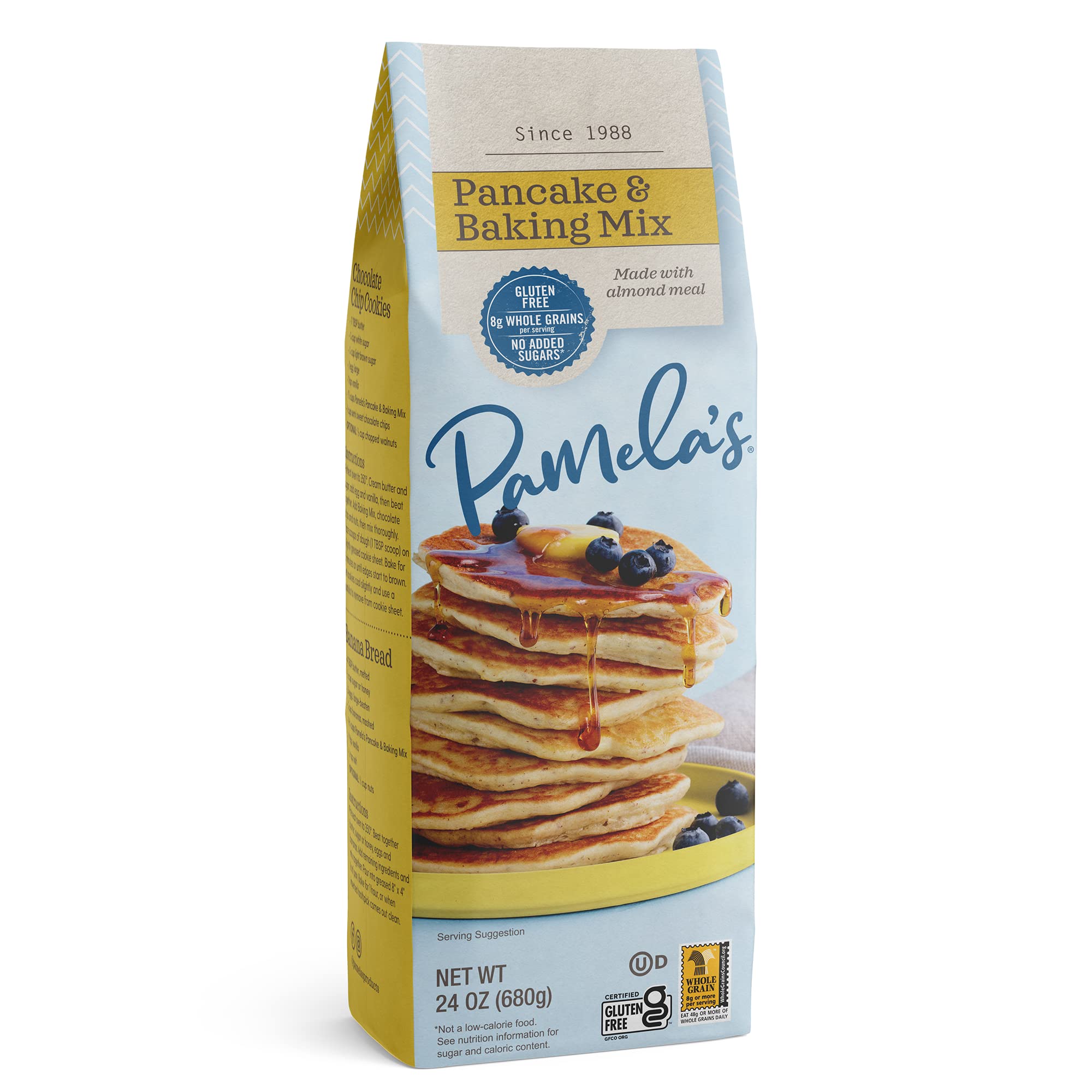 Pamela's Products Gluten Free Baking & Pancake Mix, 24 Oz - Perfect for Celiac-Friendly Breakfast, Desserts & Family Baking | All-Natural Ingredients