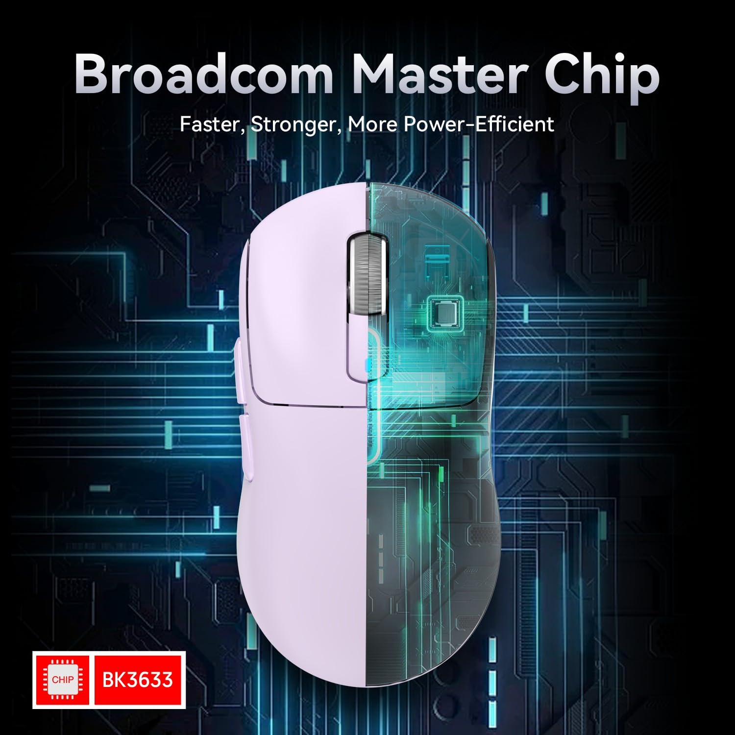 Attack Shark X3 Wireless Gaming Mouse - 49g Ultra Lightweight Ergonomic Mouse with PAW3395 Sensor (26K DPI) | Triple Mode Connectivity | 200 Hour Battery Life | 8 Programmable Buttons | Perfect for FPS, MOBA & MMO Games on PC, Laptop & Mac (Purple) - Ideal for Esports, Office Work & Home Gaming Setup