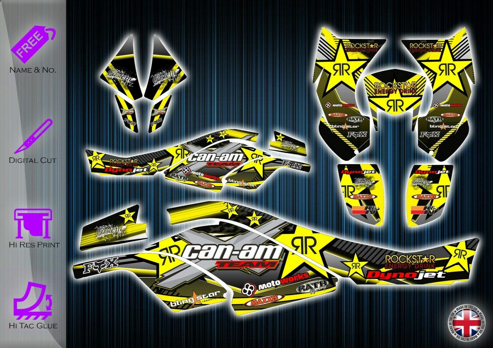 CAN AM DS450 ATV Stickers & Graphics Kit - High-Quality Decals for CANAM DS450 - Perfect for Customizing & Protecting Your ATV