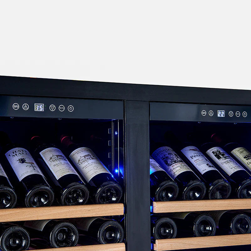Forno Vernazza 40 Inch Side by Side Dual Zone Wine Cooler FWCDR6642 40S - Perfect for Home Bars, Restaurants, and Wine Cellars - Stainless Steel Wine Refrigerator with Temperature Control