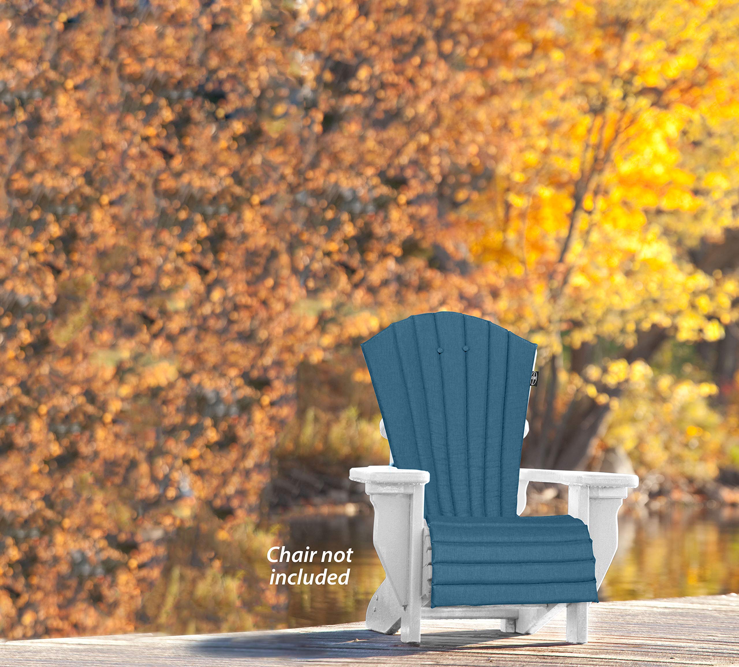**All-Weather Patio Chair Cushion - Quick-Dry Olefin Fabric, Waterproof & UV-Resistant - Perfect for Adirondack Chairs (Sailor Blue) - Ideal for Outdoor Lounging, Poolside Relaxation & Garden Seating**