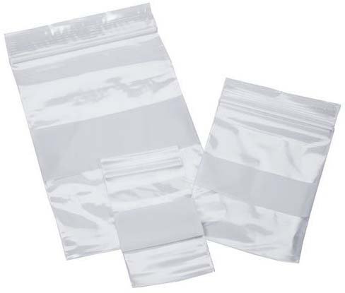 Premium White Block Ziplock Bags 3x4 Inches - Resealable Plastic Storage Bags for Snacks, Jewelry, Crafts & Office Supplies - 100 Pack