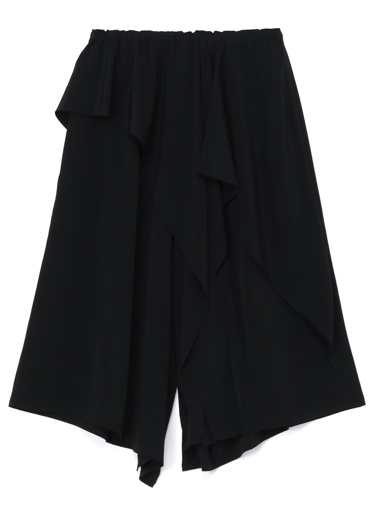 Elegant Crepe de Chine Ruffle Pants for Women - Flowy High Waist Wide Leg Trousers for Casual & Office Wear