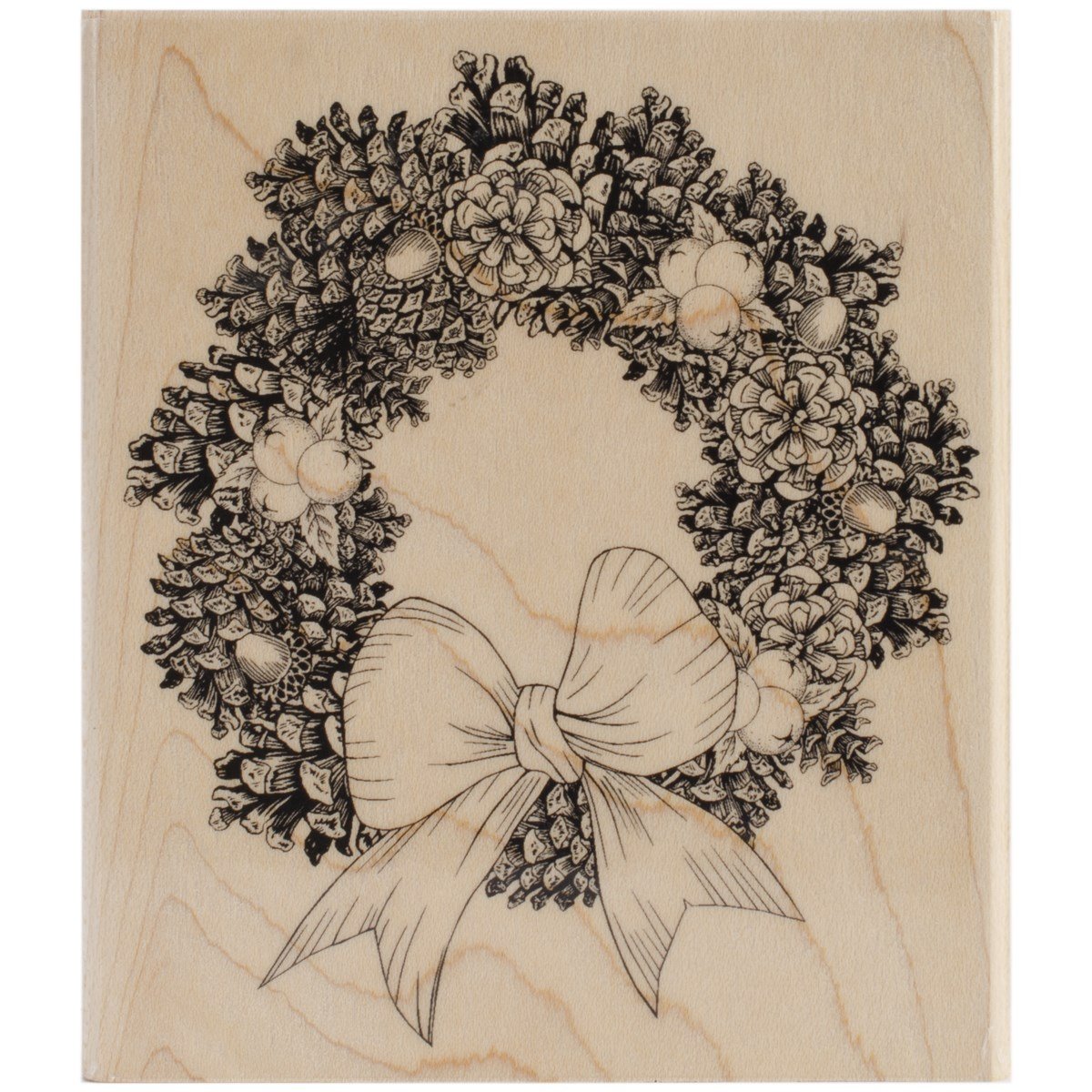 Penny Black Pine Wreath Wood-Mounted Rubber Stamps for Card Making, Scrapbooking & DIY Crafts - Vintage Christmas Decorations & Holiday Greeting Cards