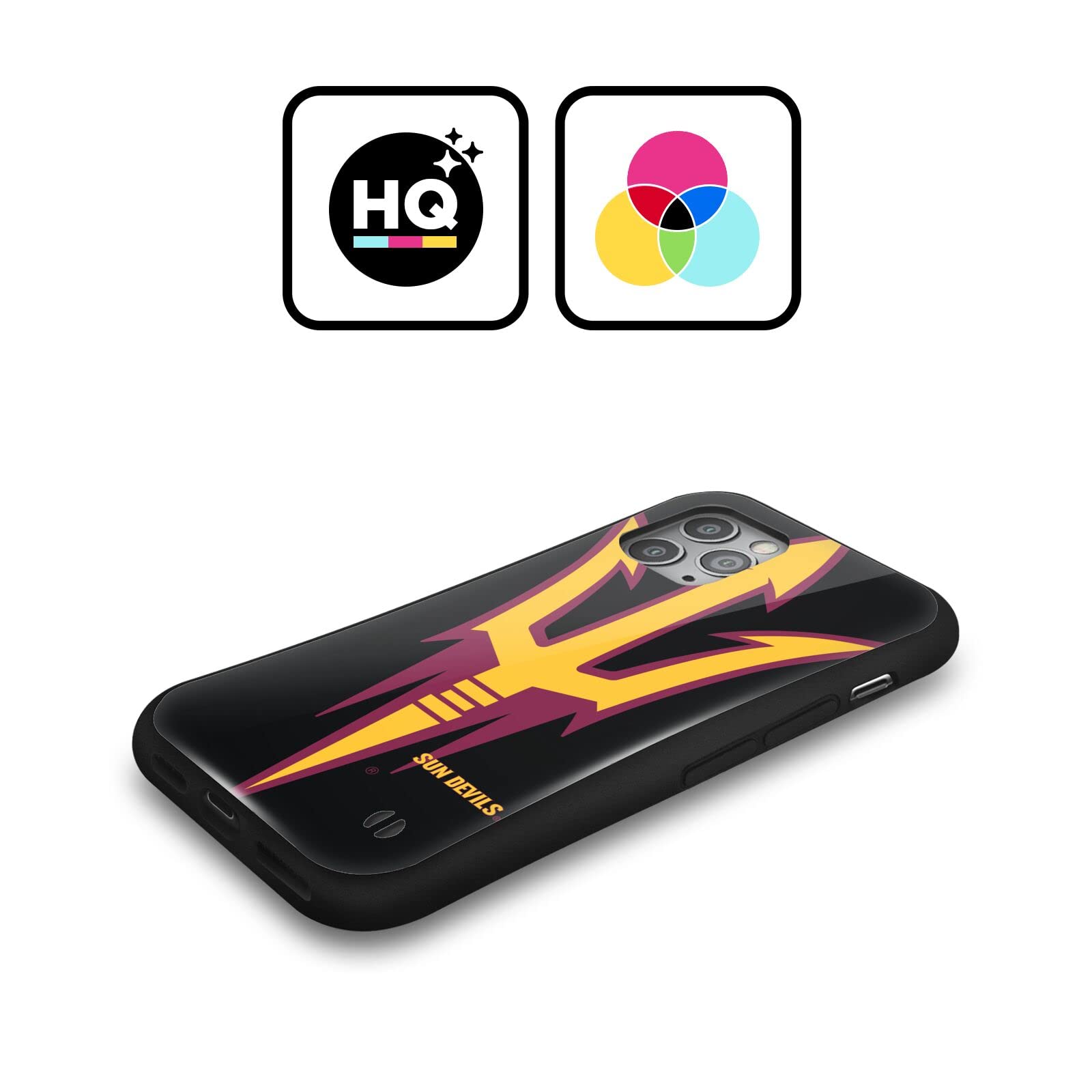 Officially Licensed Arizona State University ASU Oversized Icon Hybrid Case for Apple iPhone 13 Pro Max - Durable Protection with Stylish College Design - Perfect for Students, Alumni, and Sun Devils Fans