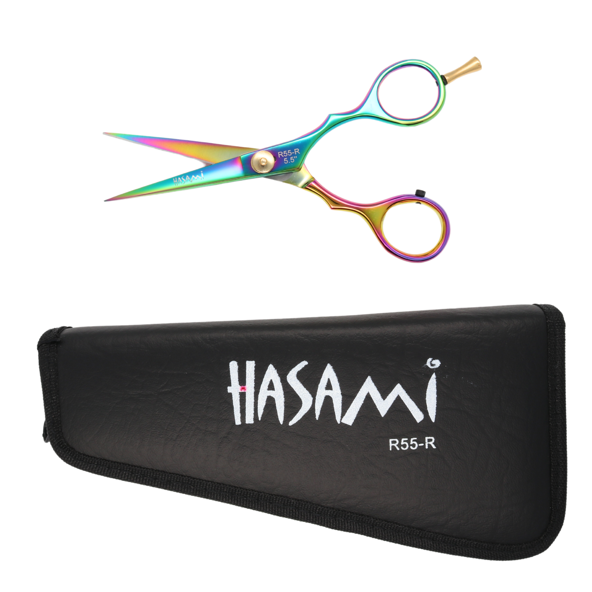 Professional Hasami 5.5 Inch Hair Cutting Scissors - Right-Handed Titanium Coated R55R - Perfect for Salon Stylists & Home Haircuts