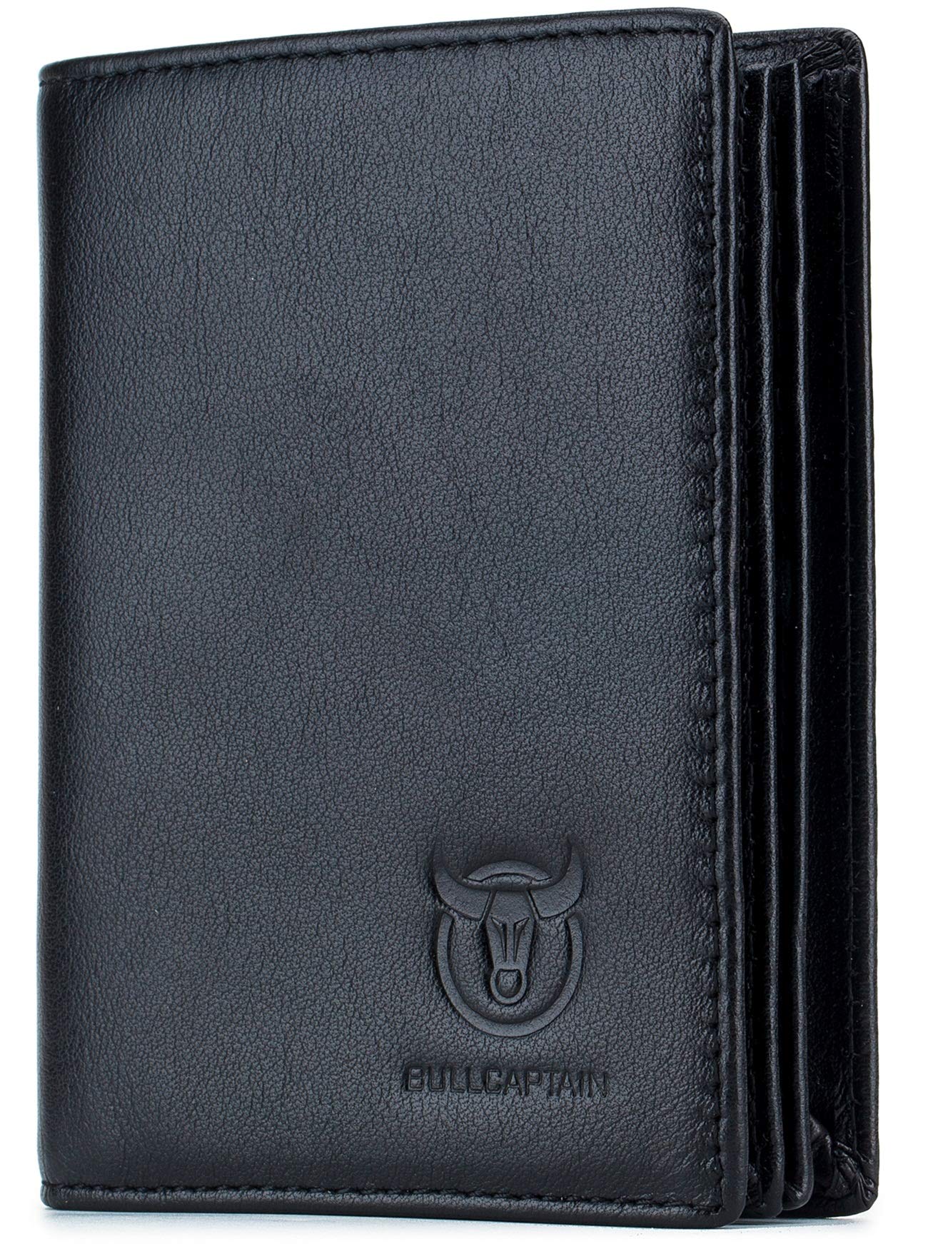 BULLCAPTAIN Genuine Leather RFID Wallet for Men - Slim Bifold with ID Window | Perfect for Travel & Daily Use