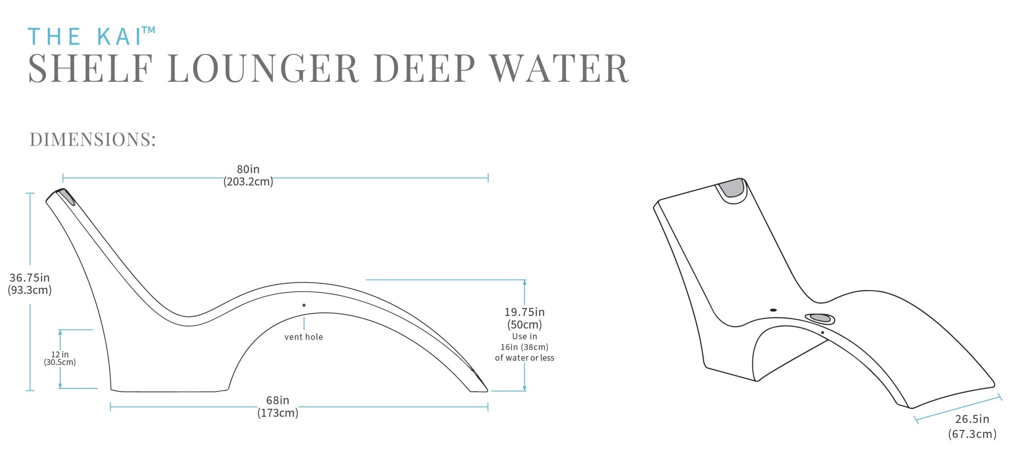 Kai Shelf Deep Water Pool Lounger - Set of 2 Premium Floating Chairs for Ultimate Relaxation | Perfect for Swimming Pools, Lakes, and Beach Vacations