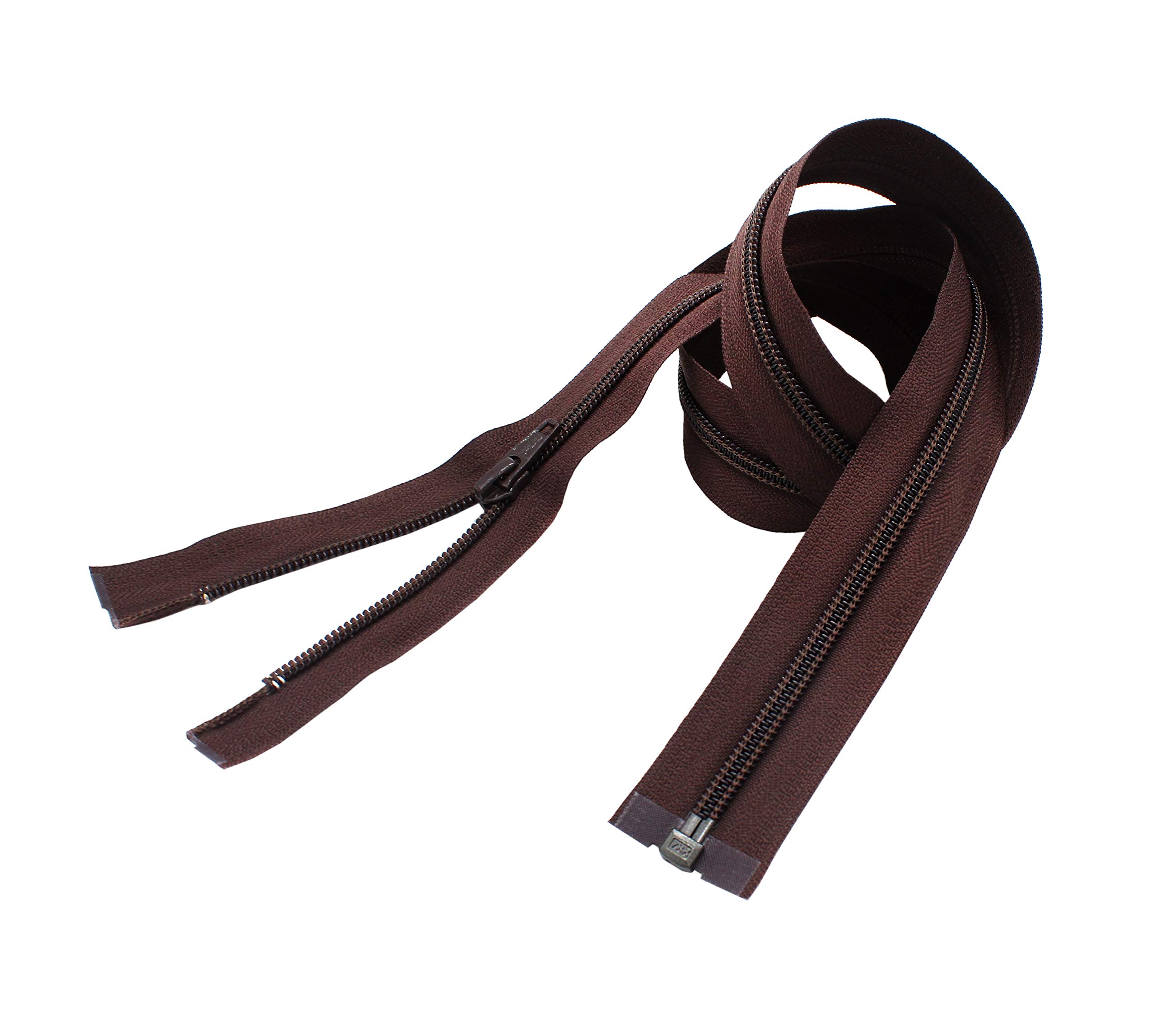 570 Brown 30-Inch Lightweight Jacket Zipper - YKK #5 Nylon Coil Separating Zipper (Pack of 1) for Outerwear, Windbreakers & DIY Sewing Projects