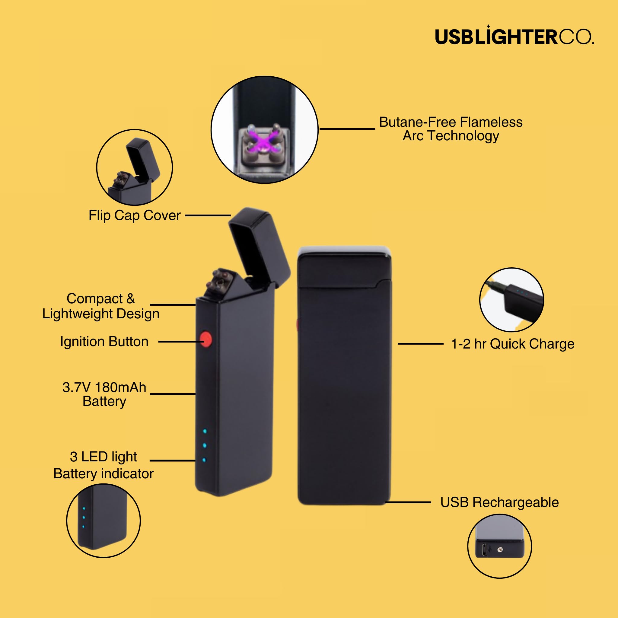 USB Rechargeable Windproof Dual Arc Lighter - Flameless Electric Lighter for Candles, Camping, BBQ, Grilling & Outdoor Use | Portable Pocket Lighter (Silver) - Perfect Gift for Smokers, Travelers & Survival Kits