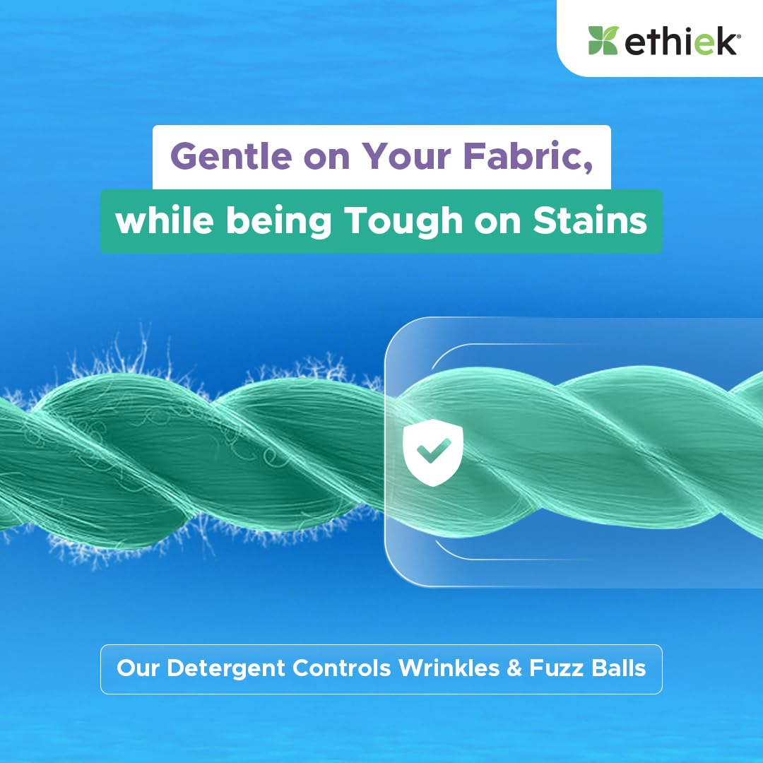 Ethiek Liquid Detergent for Silk, Wool & Delicate Fabrics - Gentle Enzyme-Free Natural Organic Laundry Detergent - Safe for Top Load, Front Load Washing Machines & Hand Wash - 500ml - Perfect for Baby Clothes, Lingerie & Cashmere Sweaters