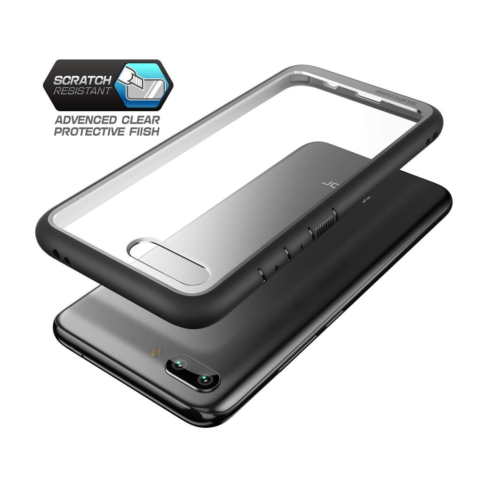 Huawei Honor 10 Unicorn Beetle Style Clear Protective Phone Case with Shockproof TPU Bumper - Slim Fit Black Cover for Daily Use, Work & Outdoor Activities