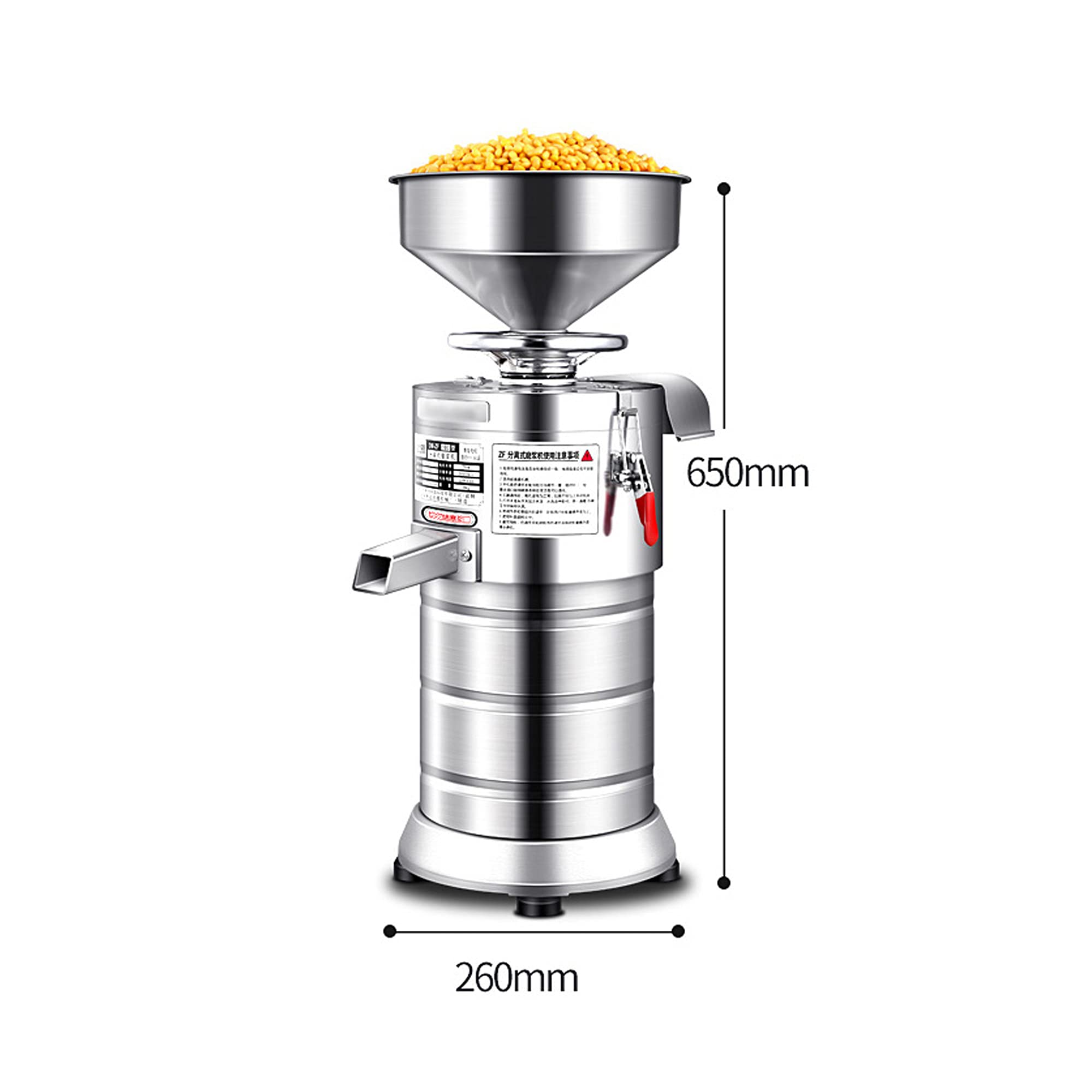 Commercial 1100W Automatic Soy Milk Maker Machine - Stainless Steel Multi-Functional Nut & Coffee Bean Grinder for Milk Drinks (60KG/H) - Perfect for Cafes, Restaurants & Home Kitchens