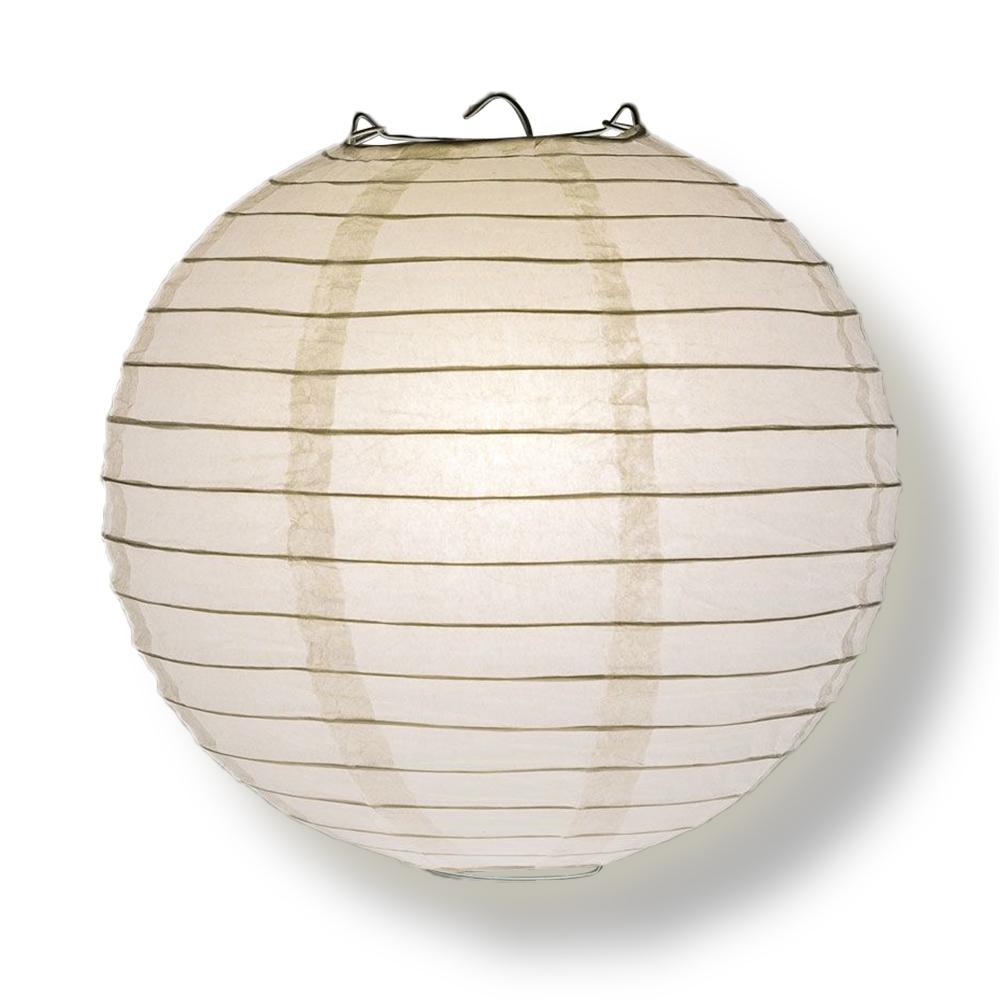 12 Pack 42 Inch White Jumbo Parallel Ribbing Round Paper Lanterns for Wedding, Party, Home Decor & Indoor Outdoor Events