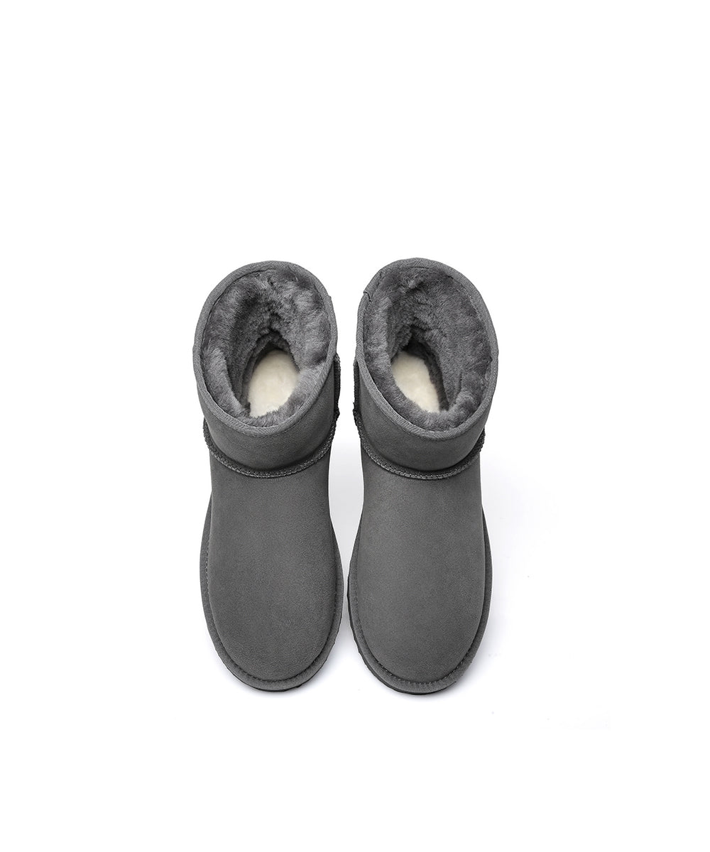 Men's Luxe Classic Mini UGG Boots - Big Size & Wide Width Comfortable Winter Snow Boots for Indoor/Outdoor Wear