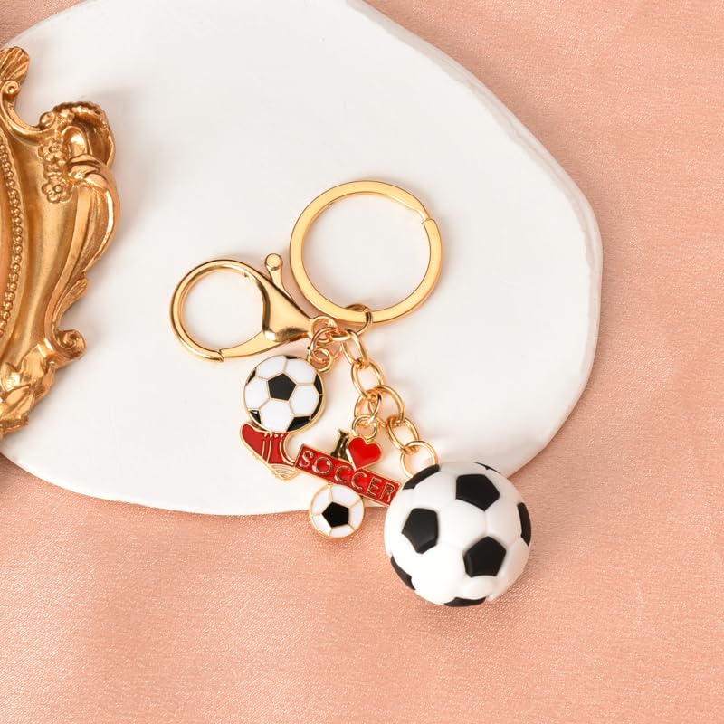 Soccer Keychain for Men & Boys - Perfect Gift for Soccer Players, Coaches, Lovers, Sons, Grandsons & BFFs - Football Team Keyring for Christmas, Birthday & Sports Events - Ideal for Fans, Players & Coaches to Show Team Spirit
