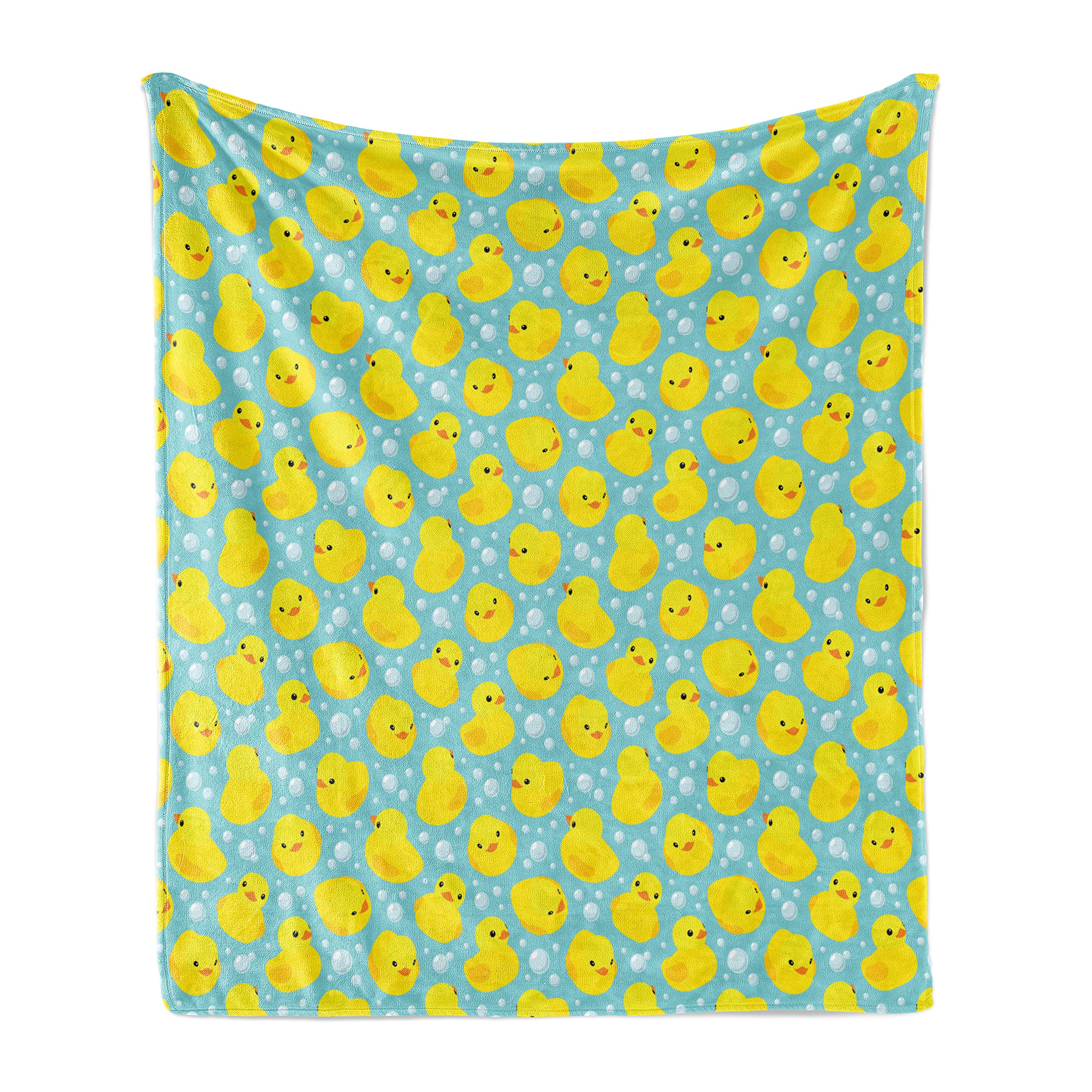 Ambesonne Rubber Duck Fleece Throw Blanket 70