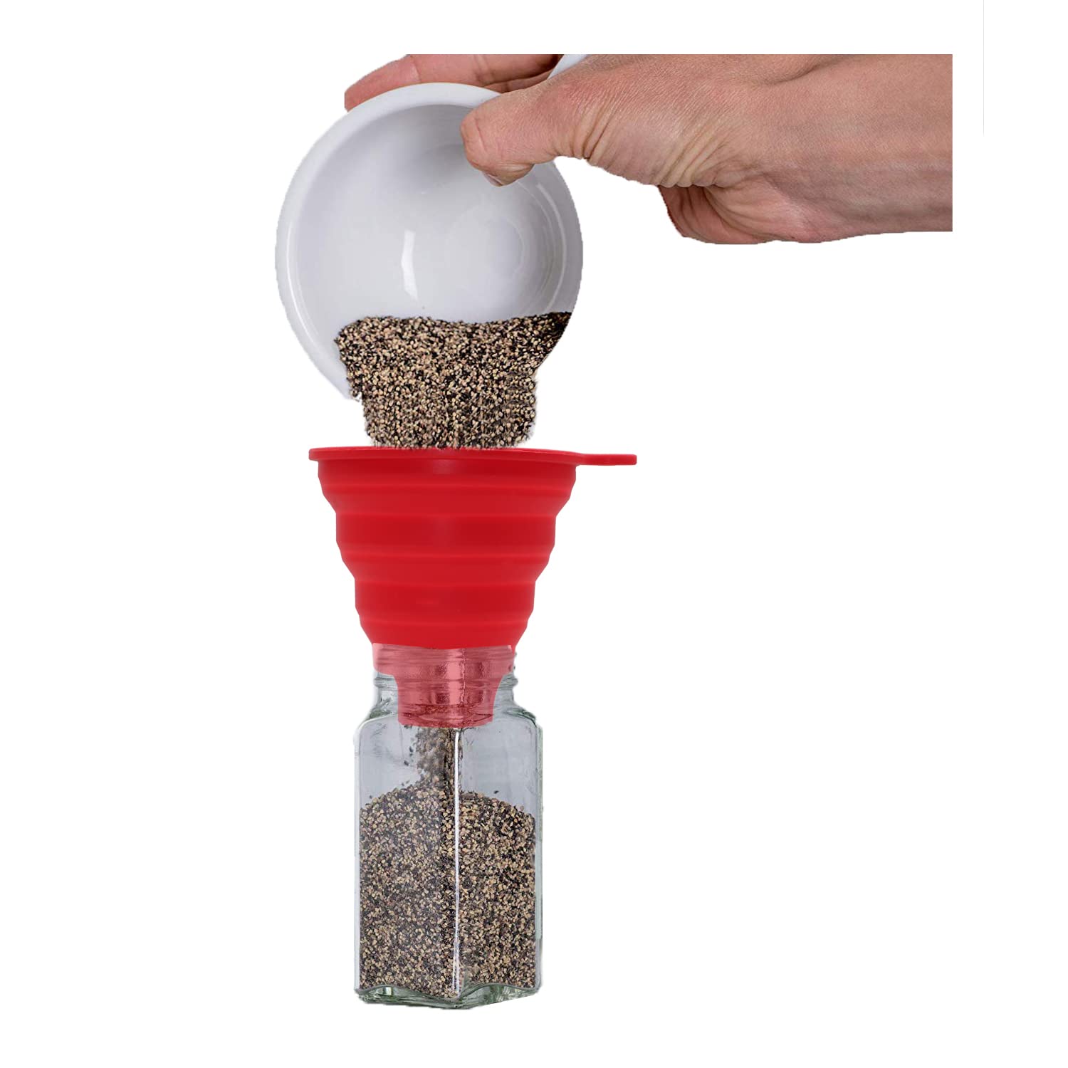 Premium Collapsible Silicone Funnel for Canning - Food Grade Foldable Wide Mouth Funnel for Jars, Bottles & Containers - Ideal for Transferring Liquids, Oils, Jams, Seasonings & Dry Ingredients - Perfect for Home Canning, Kitchen Use & Food Storage