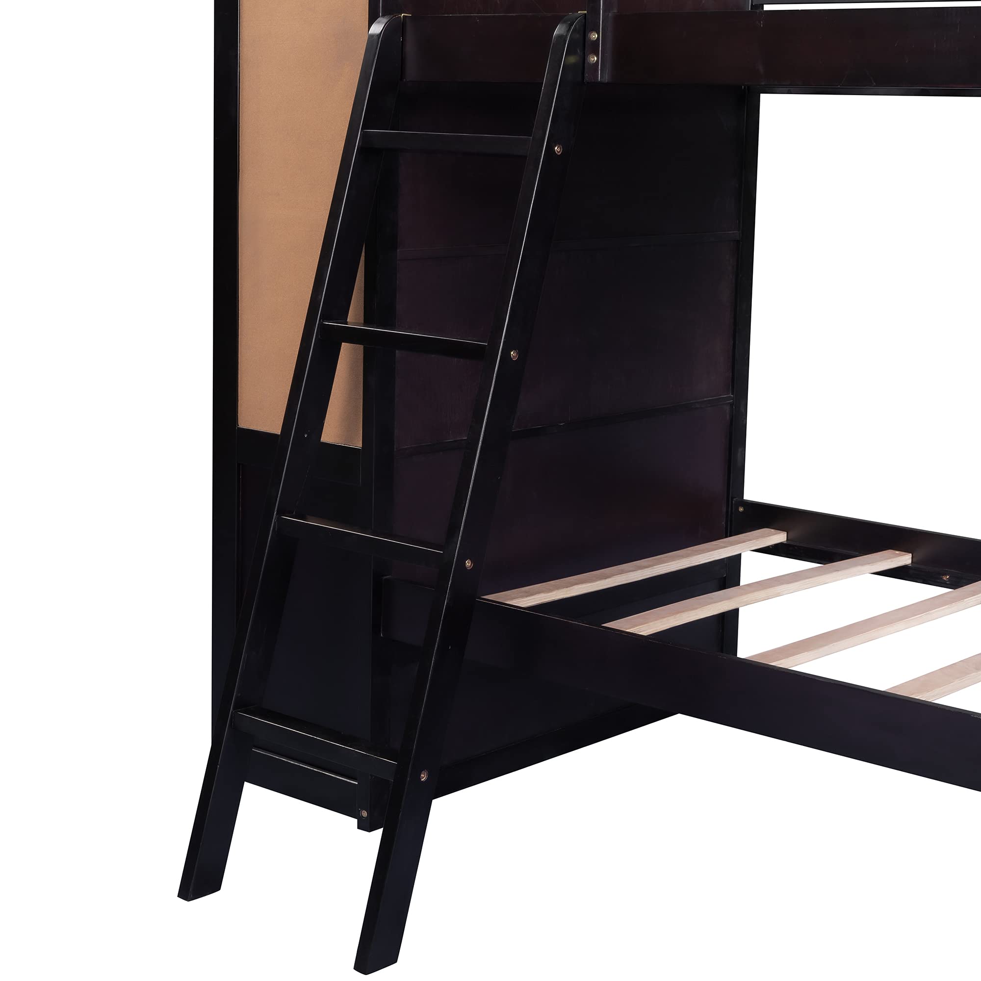 Kids Twin Over Twin Bunk Bed with Guardrails & Ladder - Space-Saving for Small Rooms
