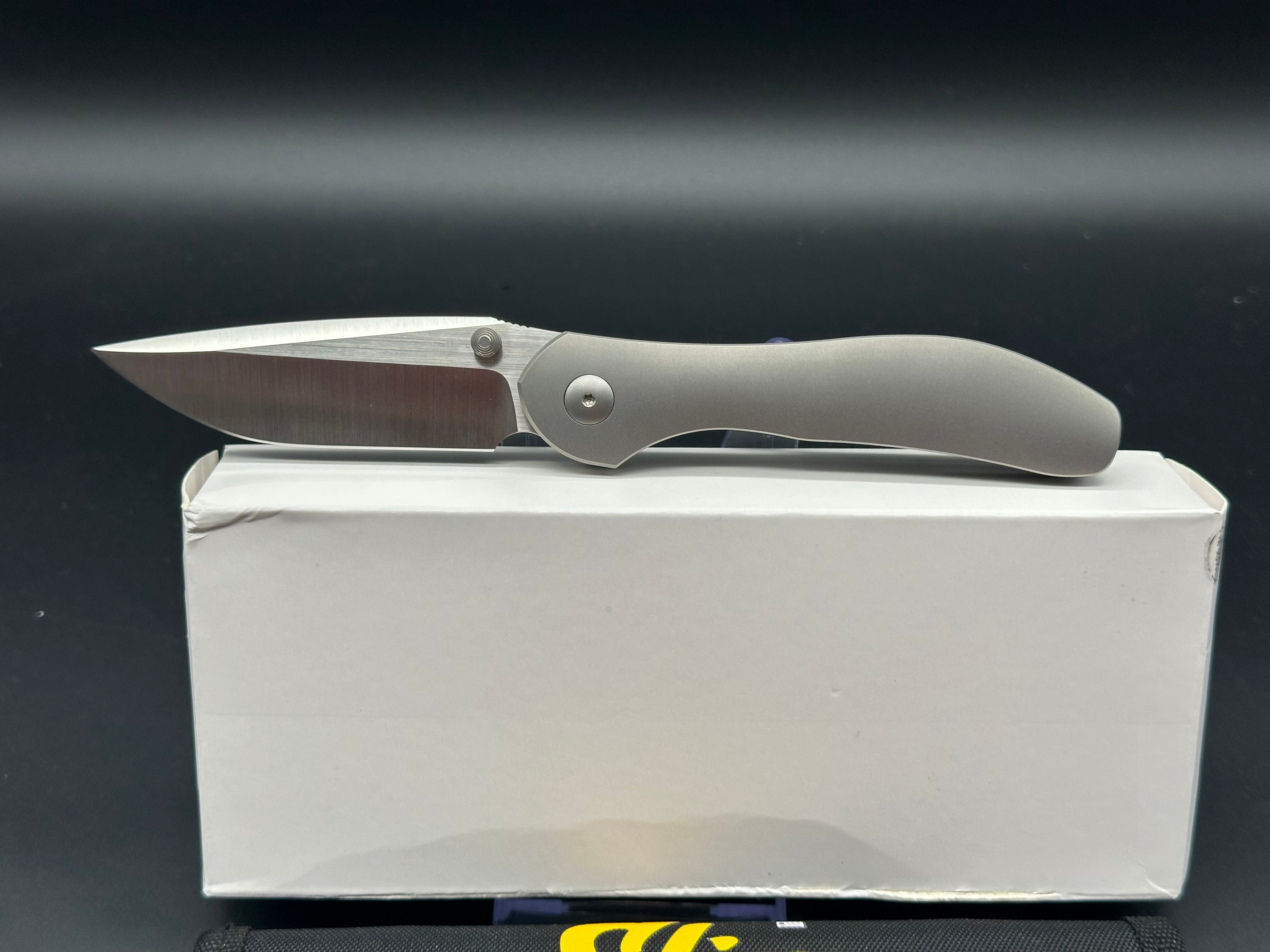 Premium CMF Print FL Titanium Bead Blast M390 Knife - Durable EDC Pocket Knife for Outdoor Camping, Hiking & Survival
