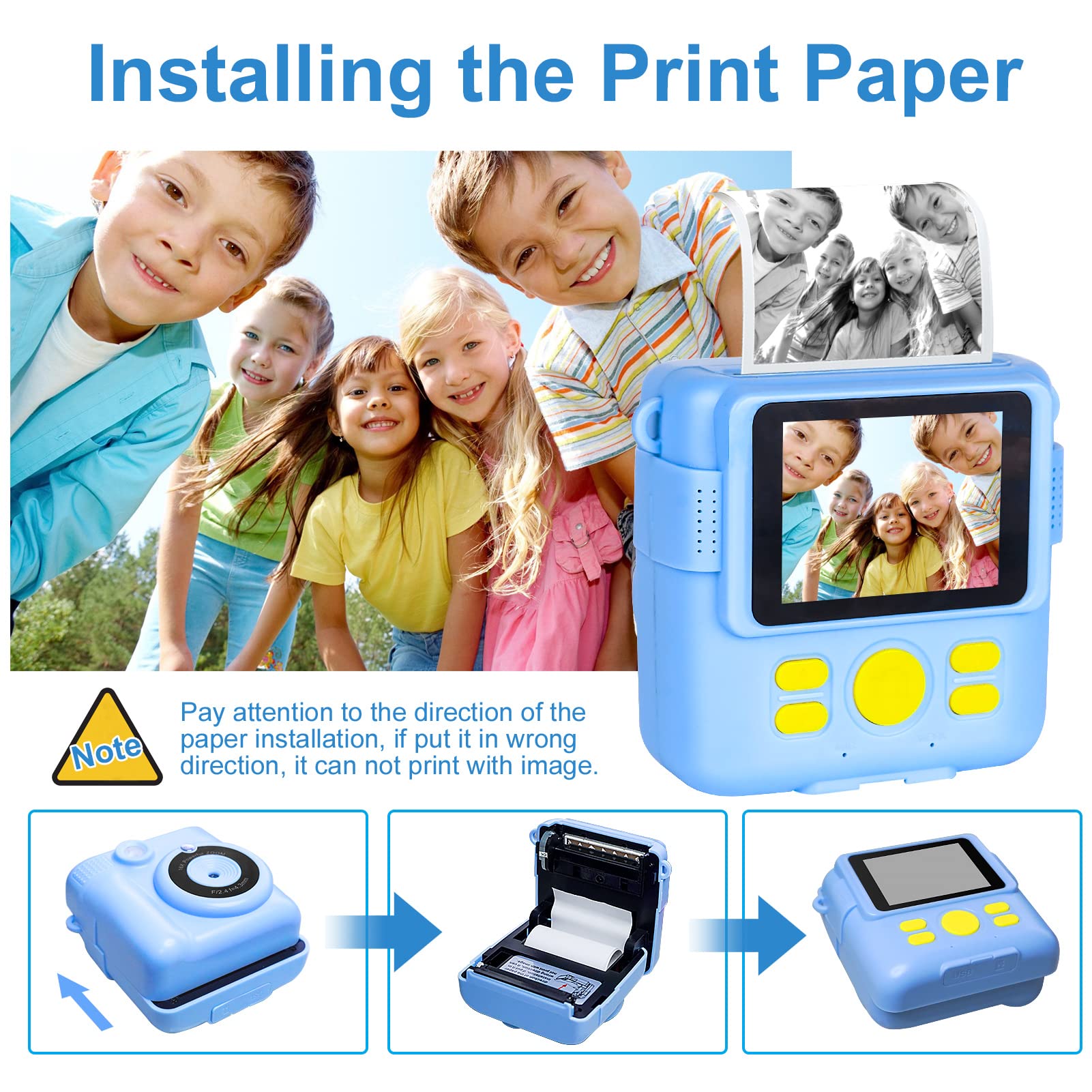 6 Rolls Instant Camera Printer Paper - GKTZ Kids HD Thermal Print Paper Refill for Instant Print Cameras - Perfect for Birthday Parties, Travel & DIY Photo Projects