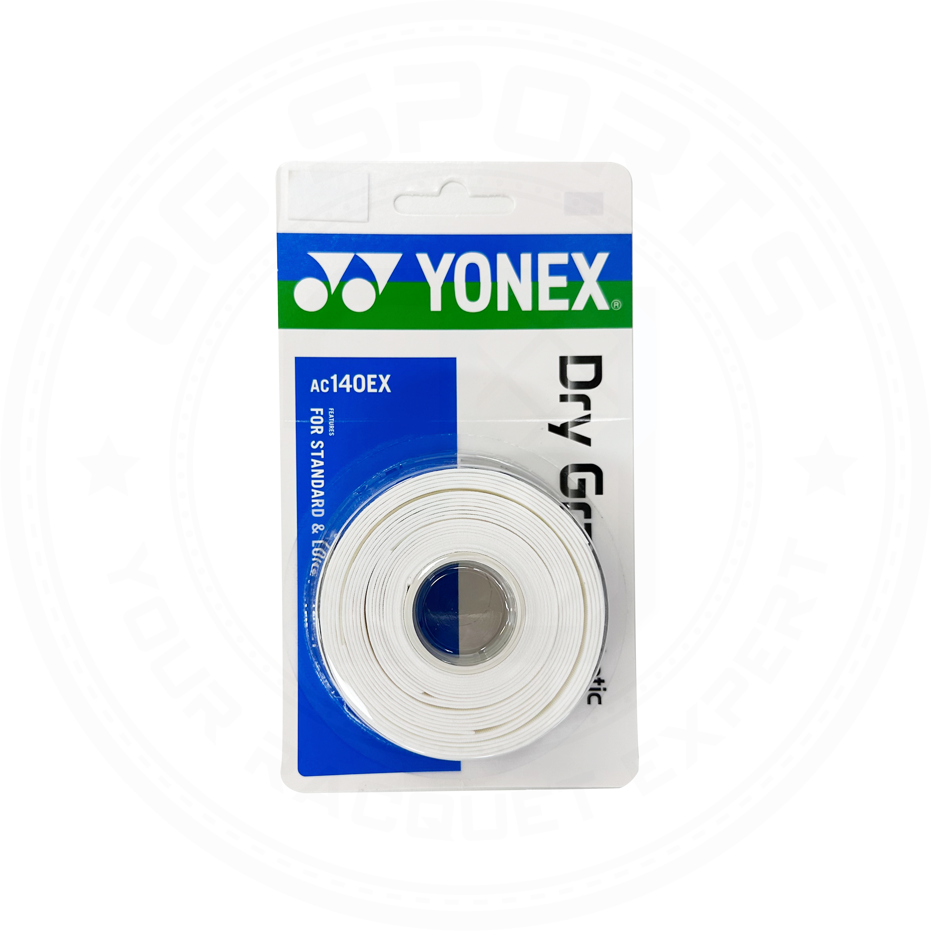 Yonex AC140EX Dry Grip Tennis Overgrip (3 Wraps) - Non-Slip Sweat Absorption for Enhanced Performance in Hot Weather Matches