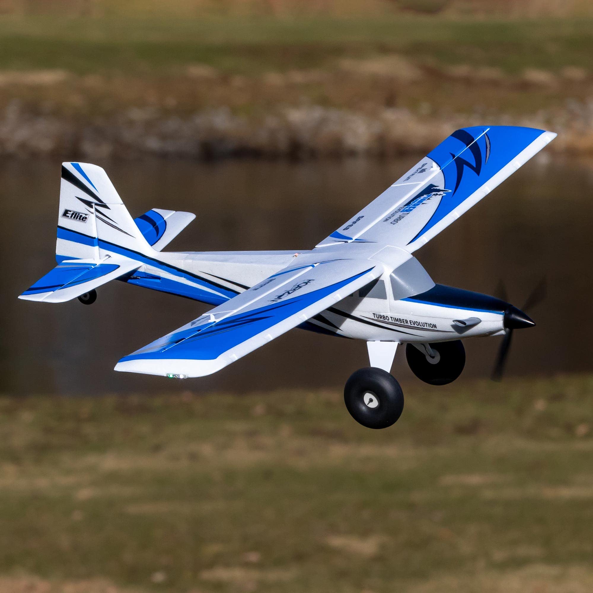 E-flite UMX Turbo Timber Evolution BNF RC Airplane - AS3X & SAFE Technology, No Transmitter/Battery/Charger (EFLU8950) | Perfect for Beginners, Backyard Flying & Indoor RC Aviation