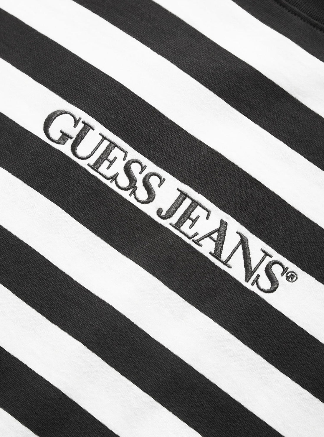 Guess Jeans Black & White Striped T-Shirt for Women - Casual Cotton Tee for Everyday Wear, Street Style & Layering