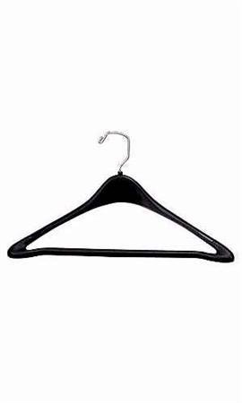 Only Hangers Black Plastic Contoured Suit Hanger - 17 Inch Heavy Duty Closet Organizer for Jackets, Coats & Formal Wear - Space Saving Wardrobe Essential