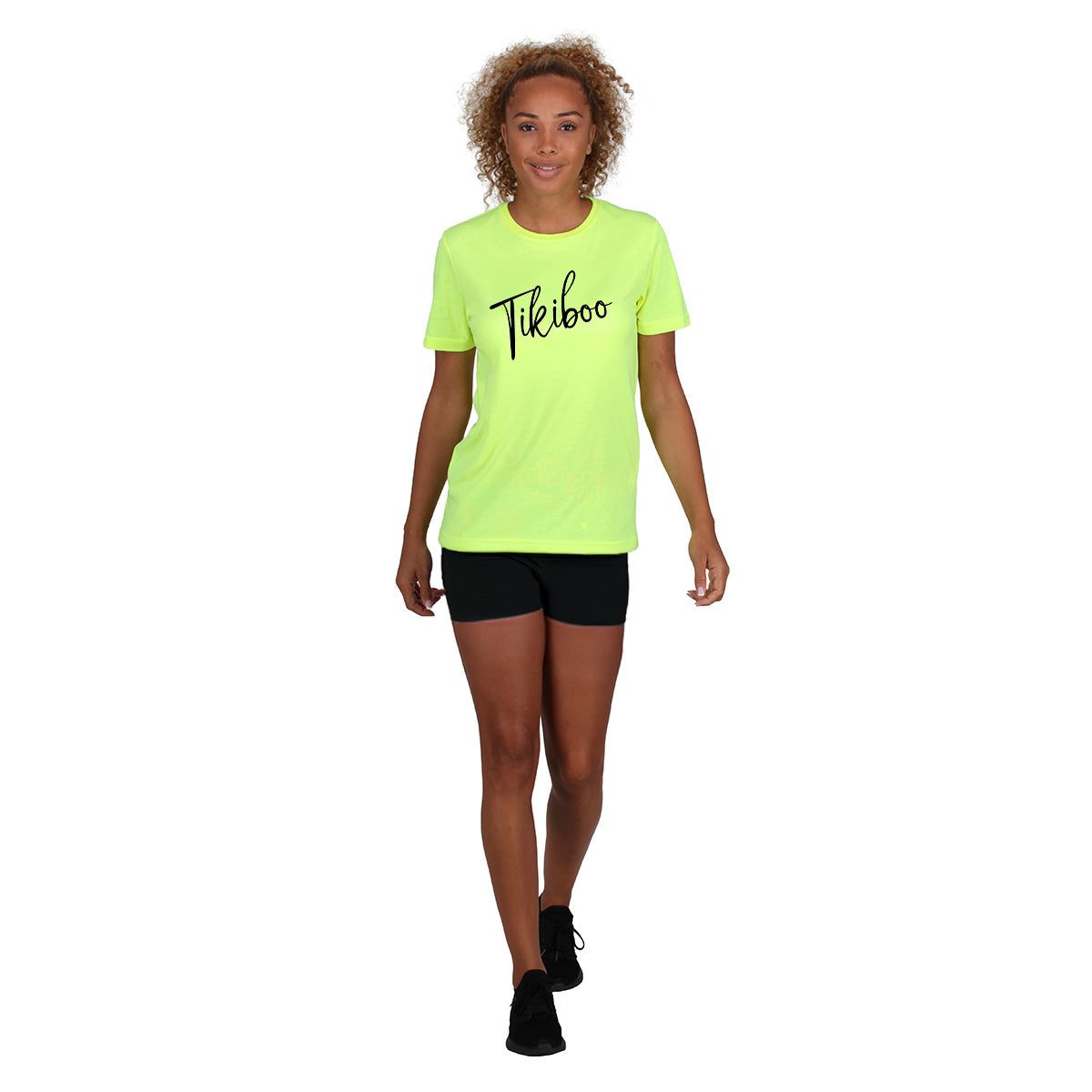Tikiboo Signature Yellow T-Shirt for Women - Soft Cotton Casual Tee for Summer, Workout & Everyday Wear
