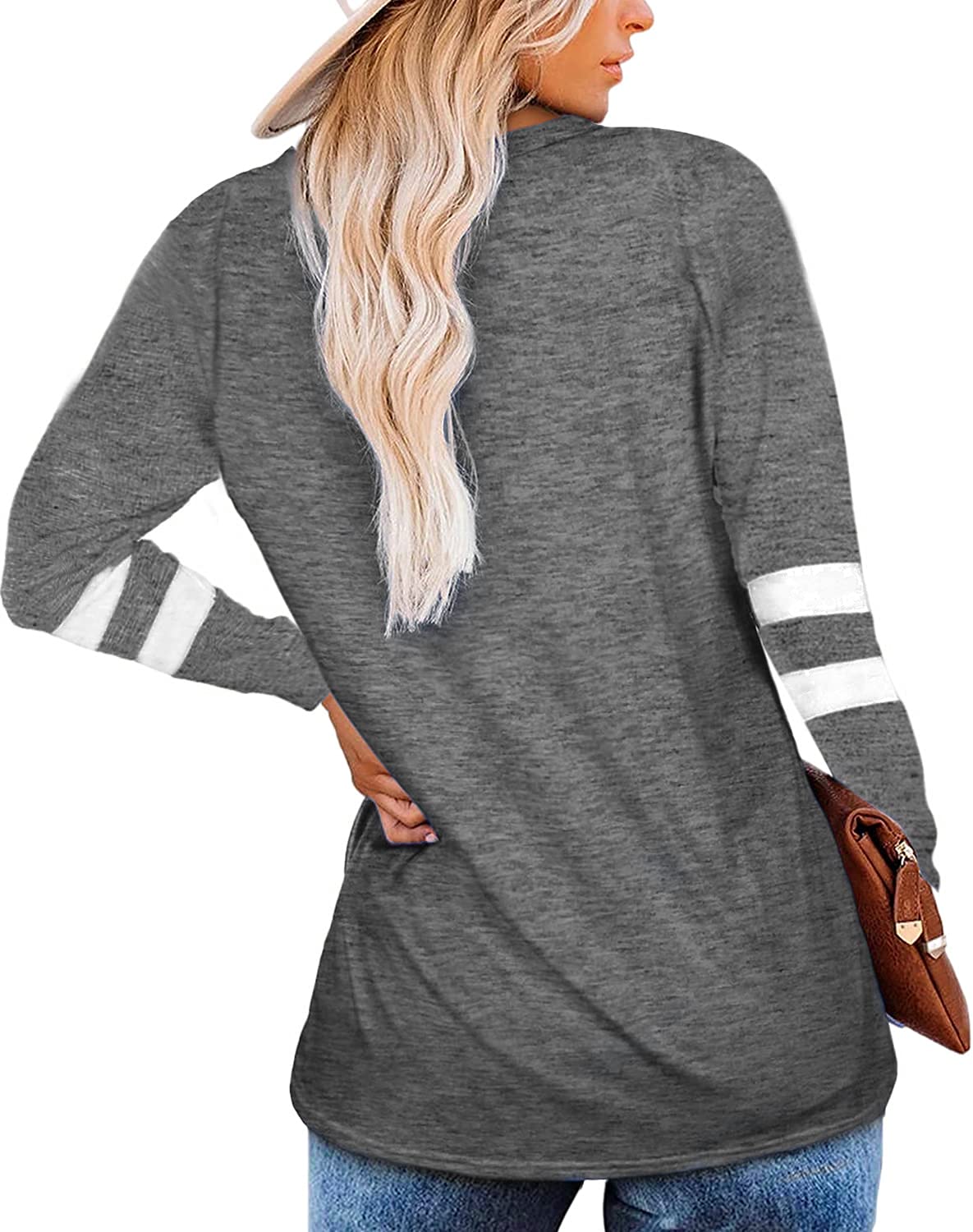 Grace's Secret Women's Long Sleeve V-Neck Casual Tunic Tops - Comfortable Blouse for Work, Date Night & Everyday Wear