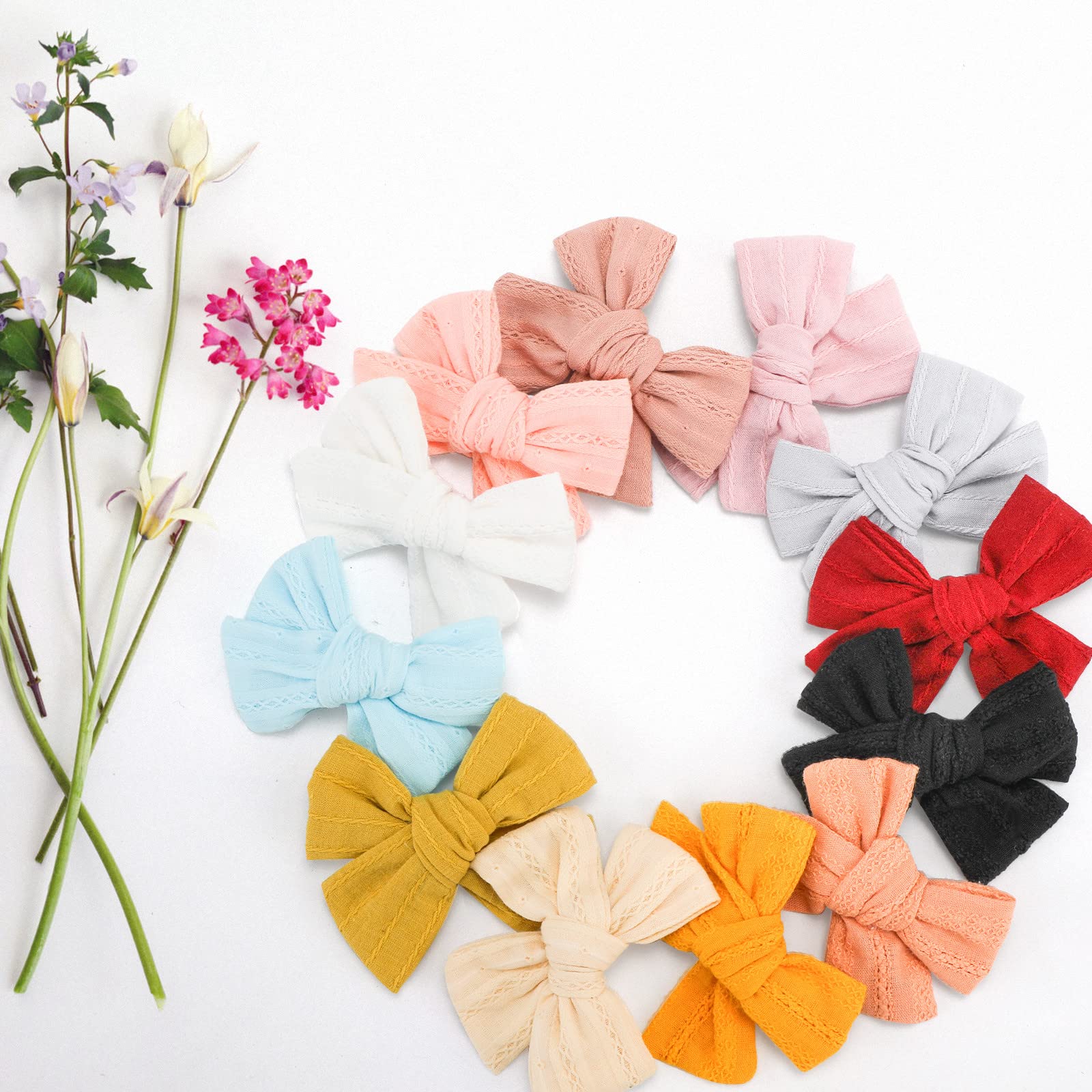 24 Pack Premium Hair Bows Clips for Baby Girls | Non-Slip Barrettes & Hair Accessories for Toddlers & Kids | Soft Fully Lined Design | Perfect for Parties, School, Photos & Daily Wear | ZARXILI